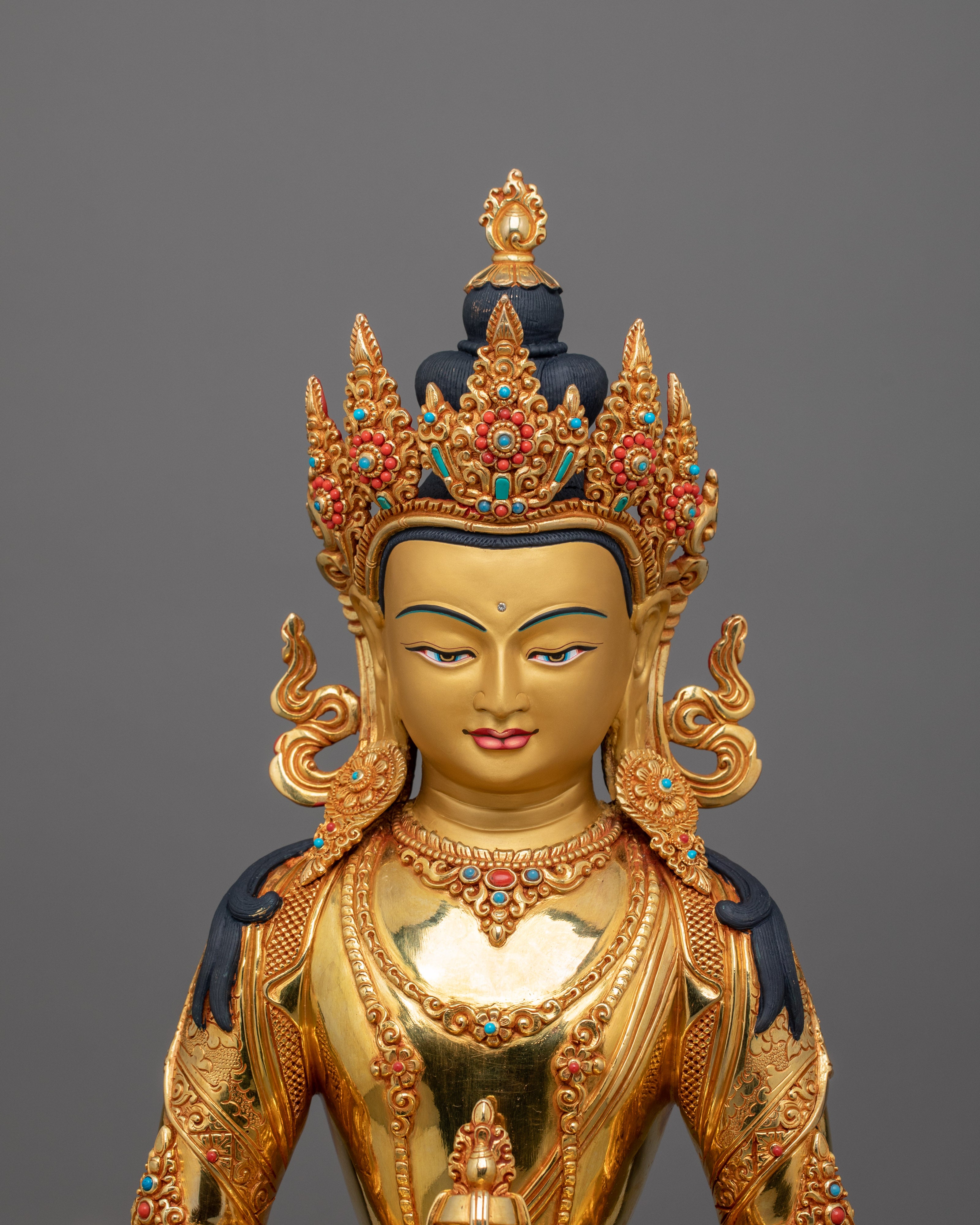 Handmade Sculpture of Longevity Deity Amitayus | The Buddha of Spiritual Vitality