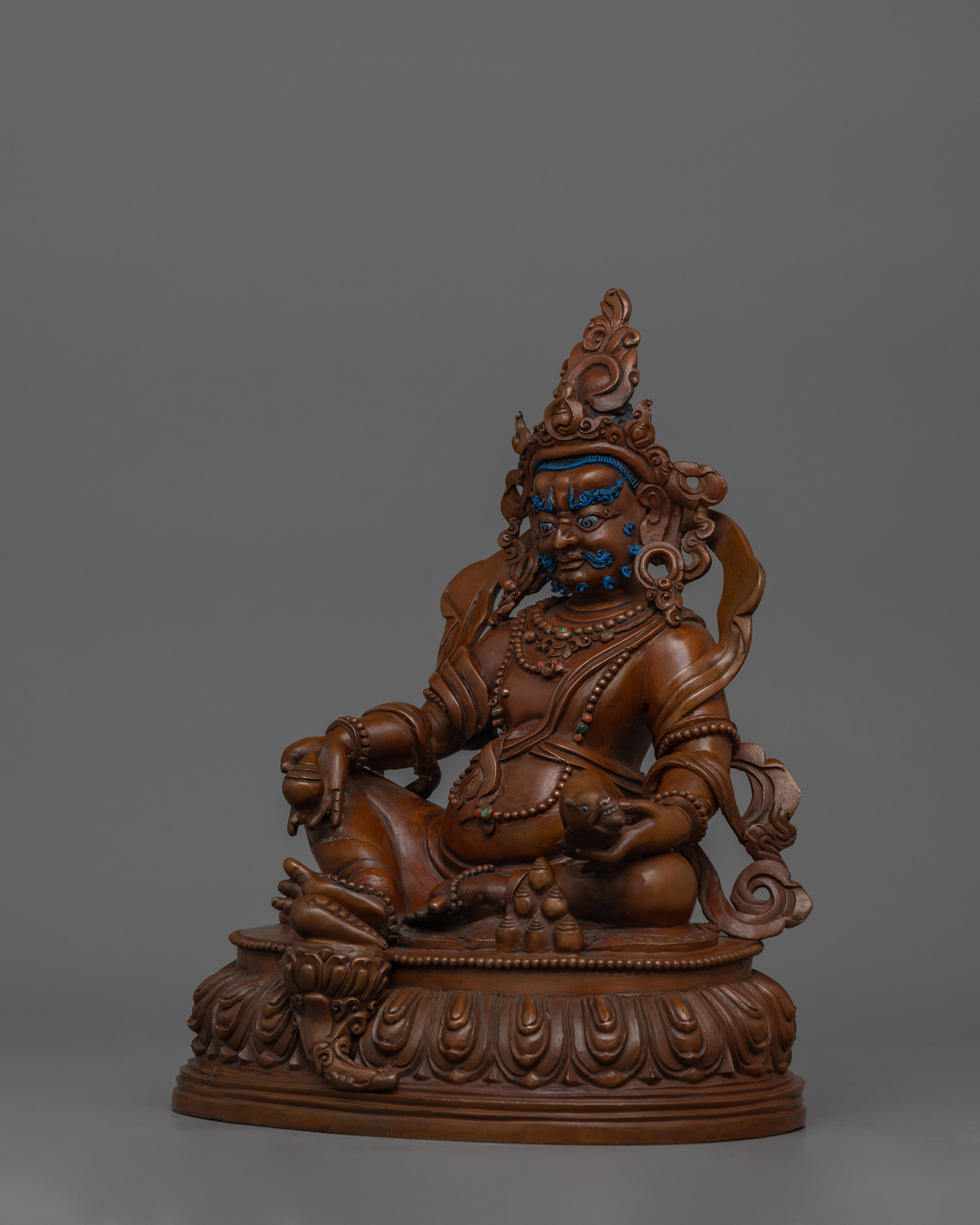 Wealth Deity Oxidized Dzambhala | Tibetan Dzambhala Wealth God Statue |