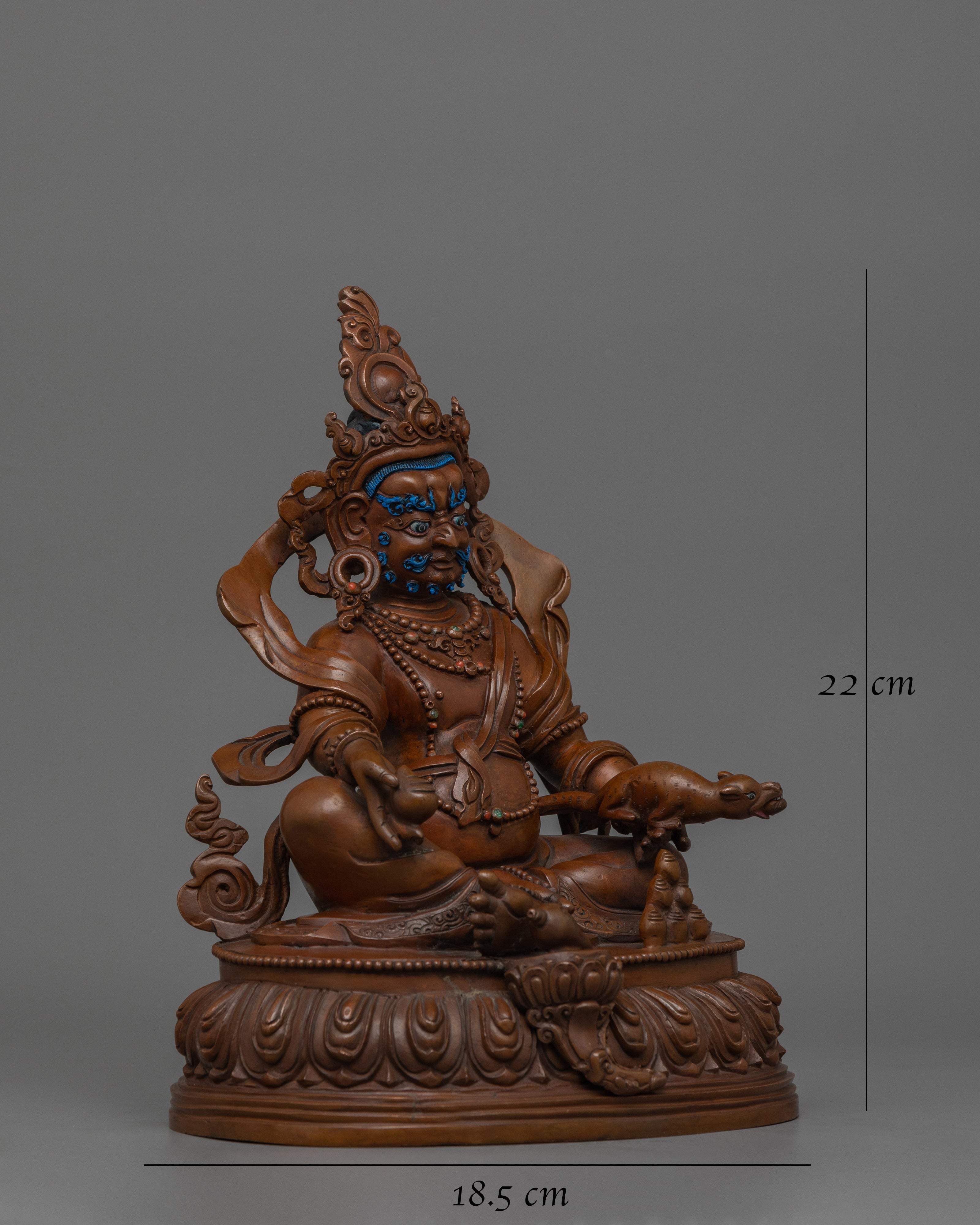 Wealth Deity Oxidized Dzambhala | Tibetan Dzambhala Wealth God Statue |