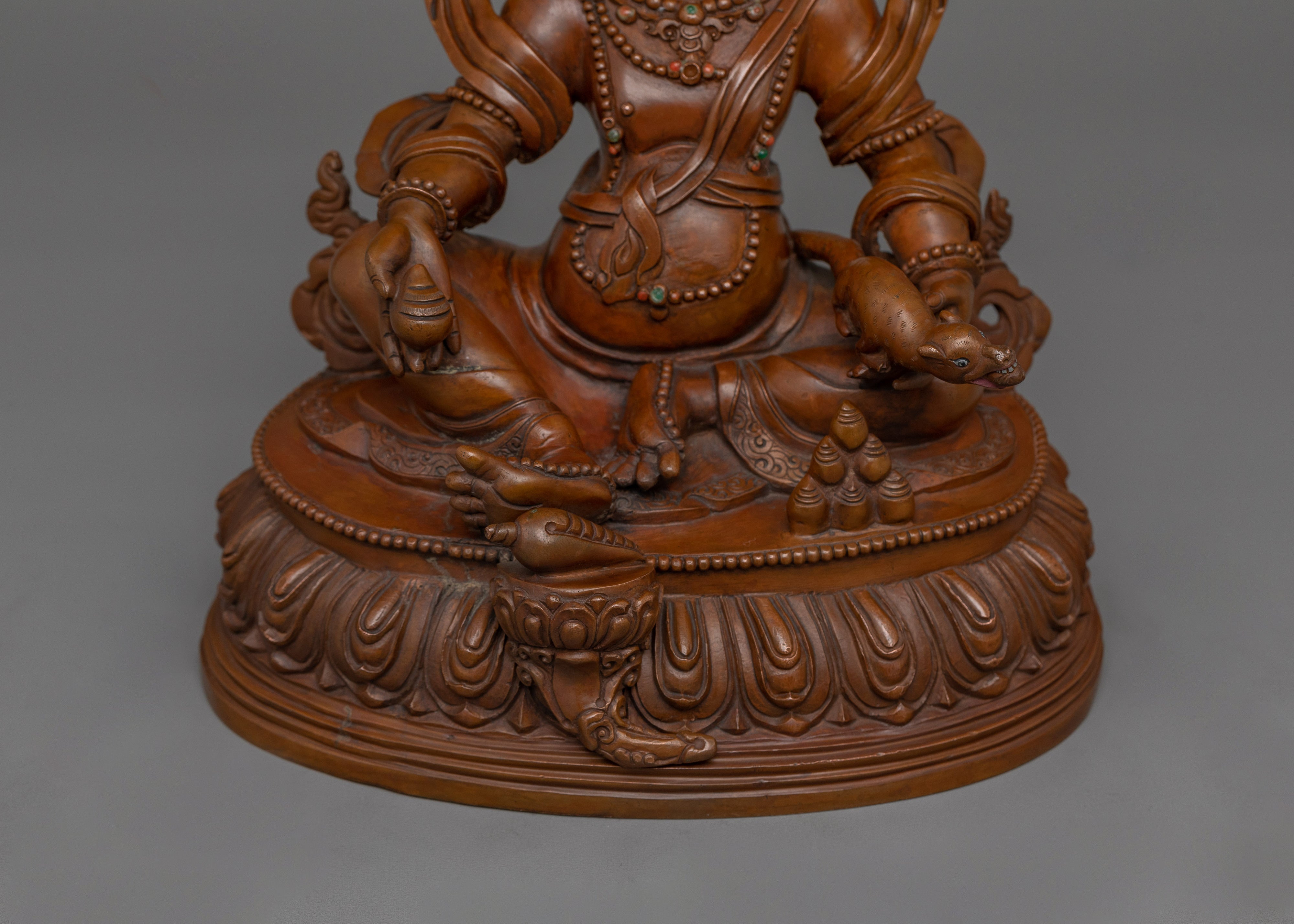 Wealth Deity Oxidized Dzambhala | Tibetan Dzambhala Wealth God Statue |