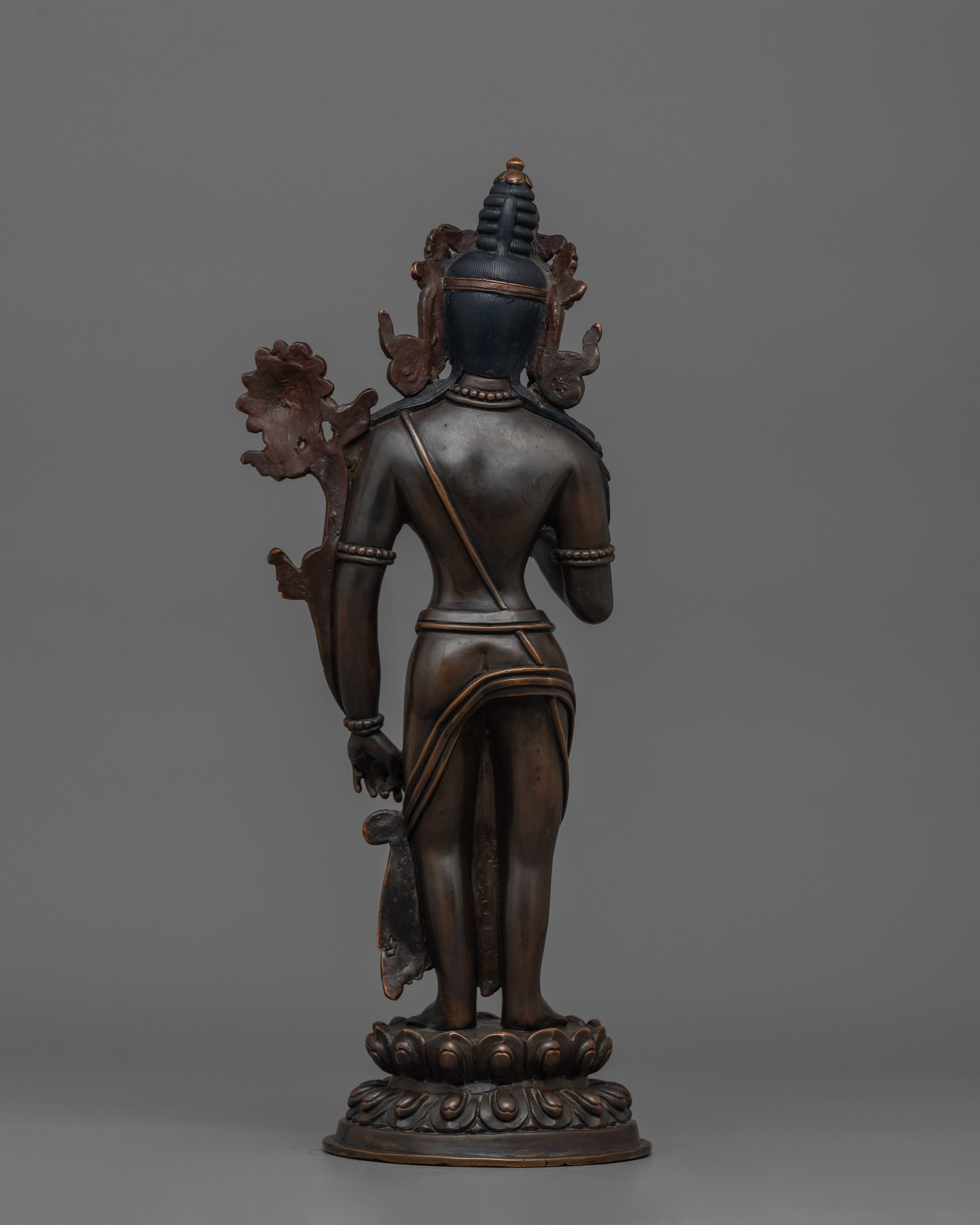 Standing Lokeshwor Sculpture | Oxidized Copper Body