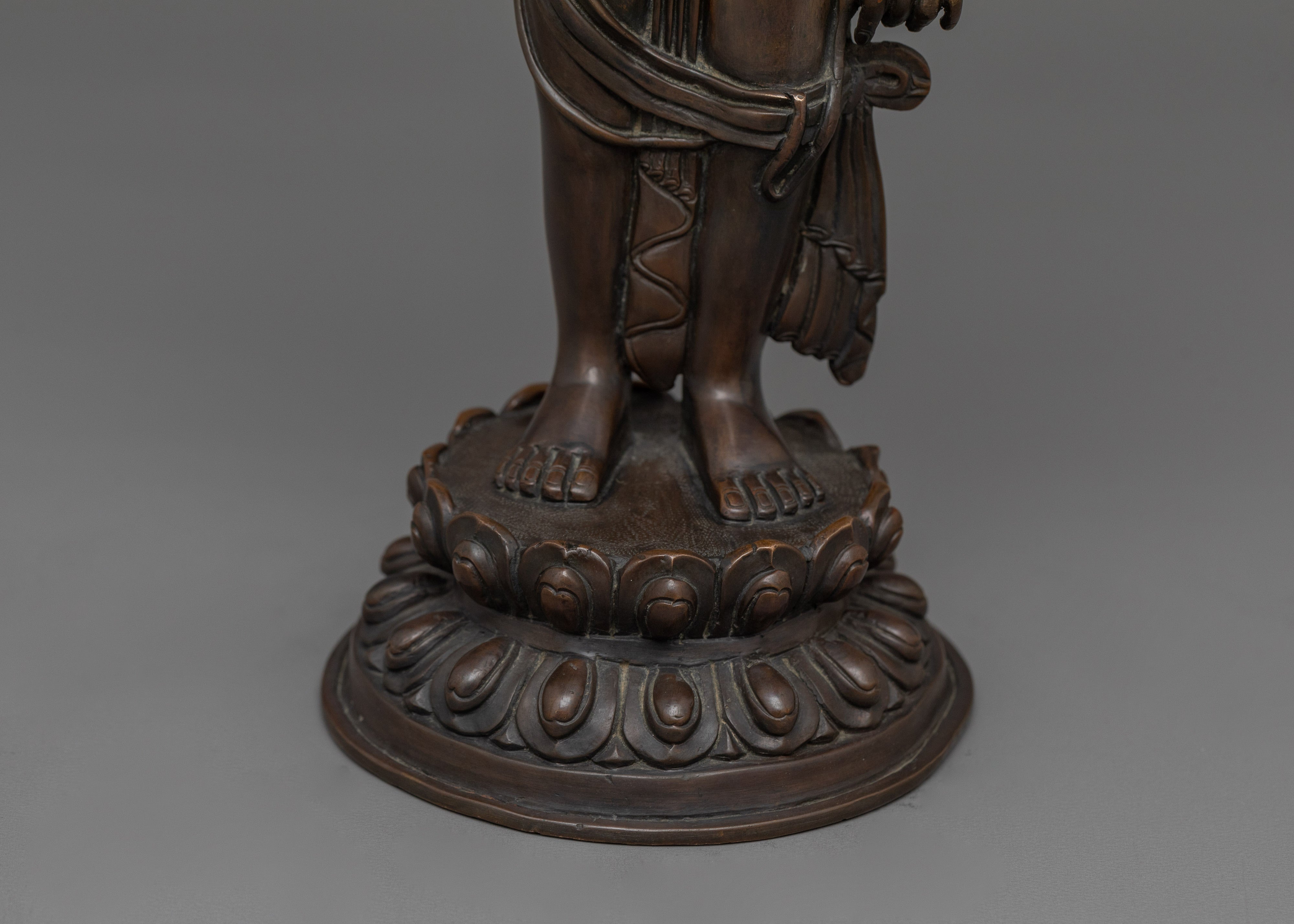 Standing Lokeshwor Sculpture | Oxidized Copper Body