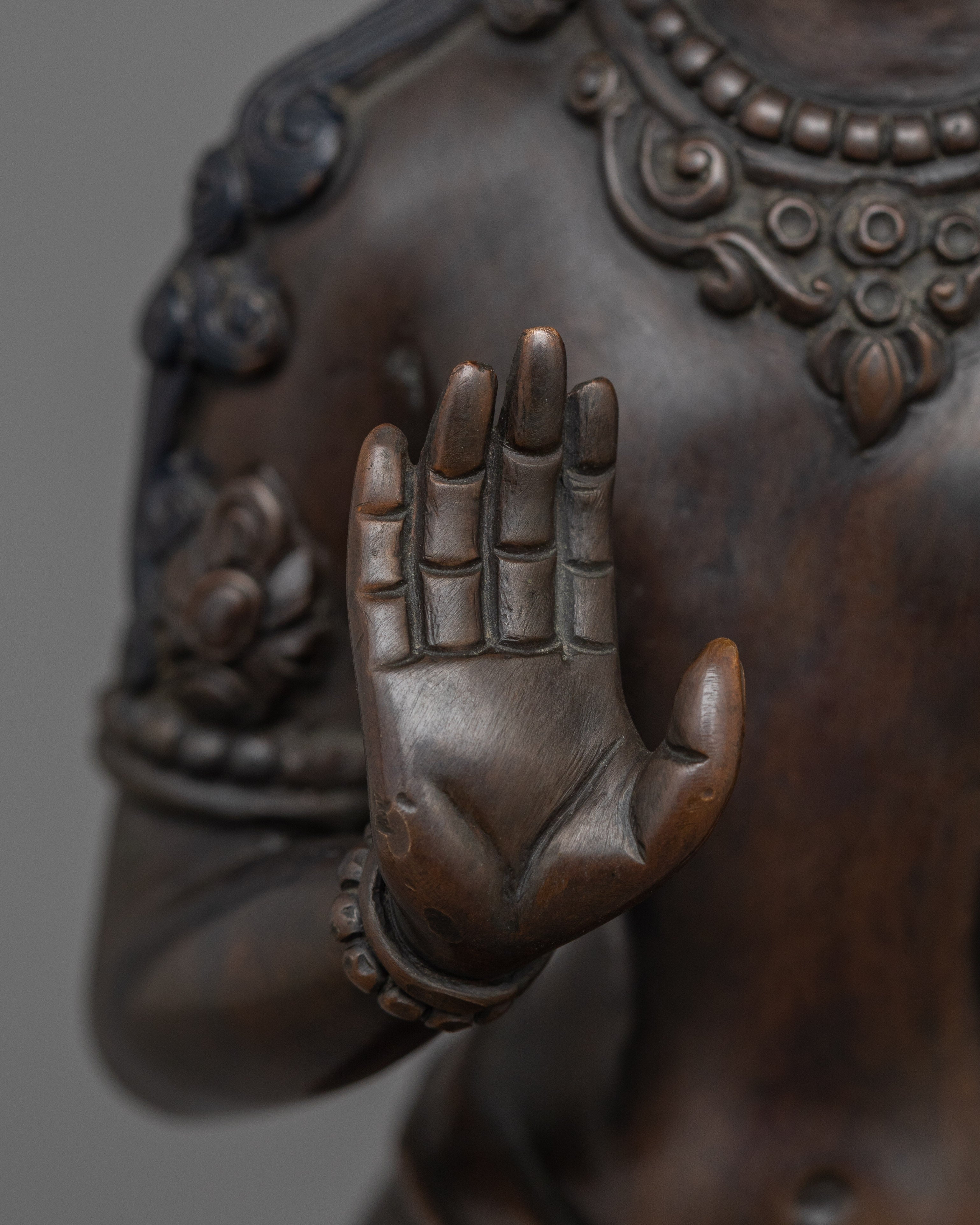 Standing Lokeshwor Sculpture | Oxidized Copper Body