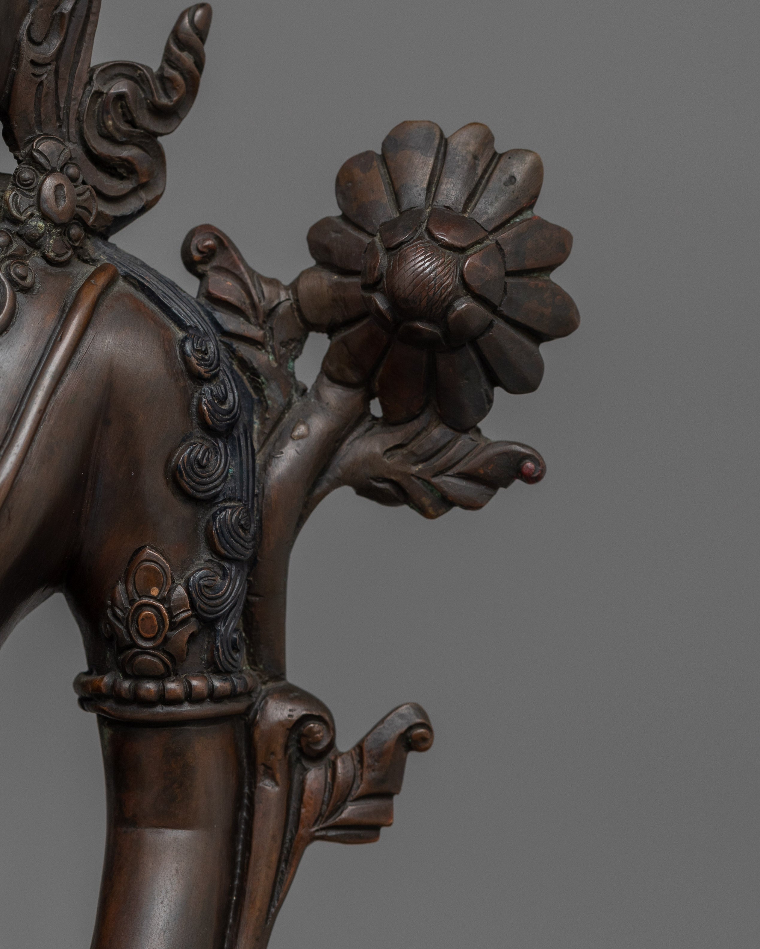 Standing Lokeshwor Sculpture | Oxidized Copper Body