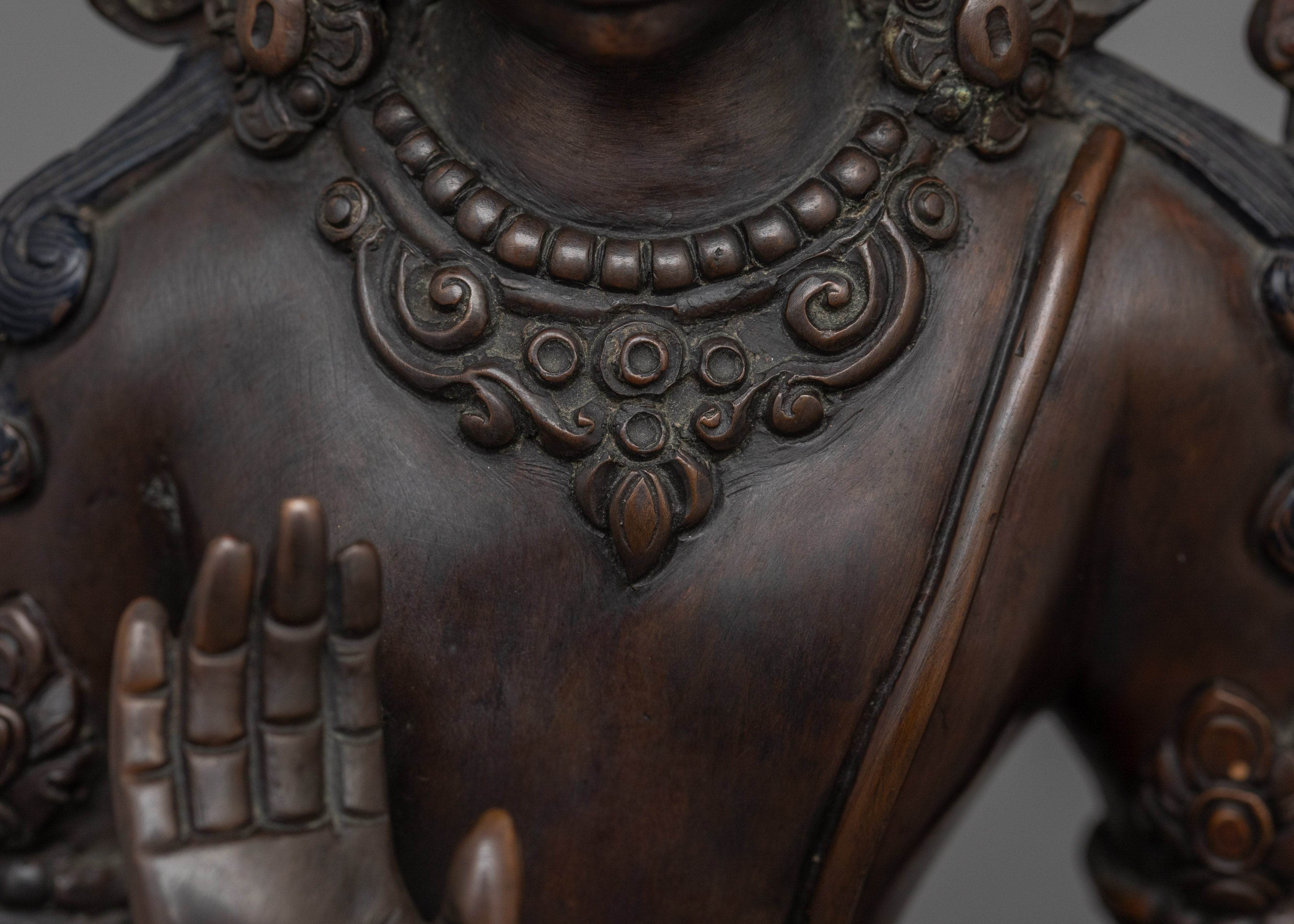 Standing Lokeshwor Sculpture | Oxidized Copper Body