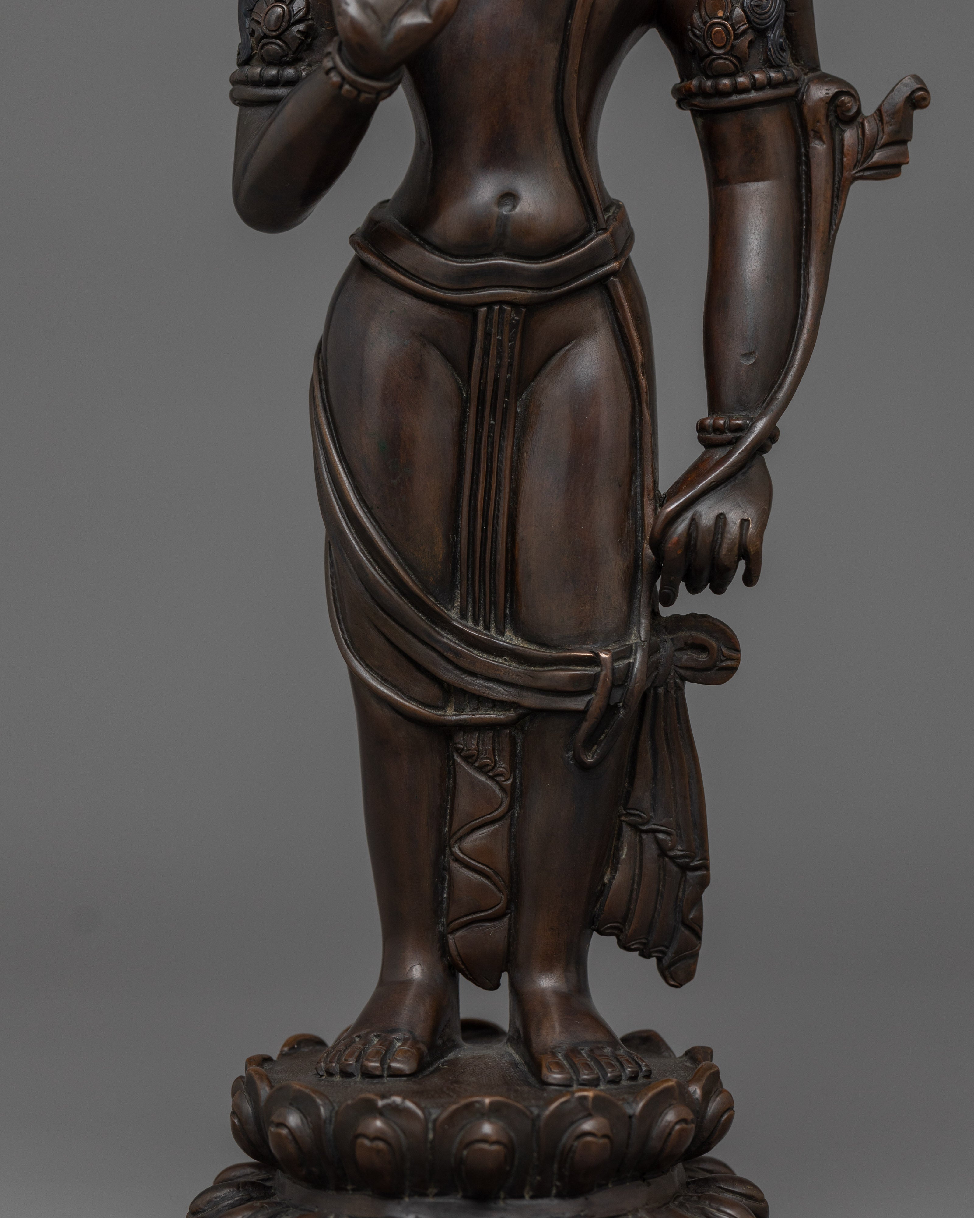 Standing Lokeshwor Sculpture | Oxidized Copper Body