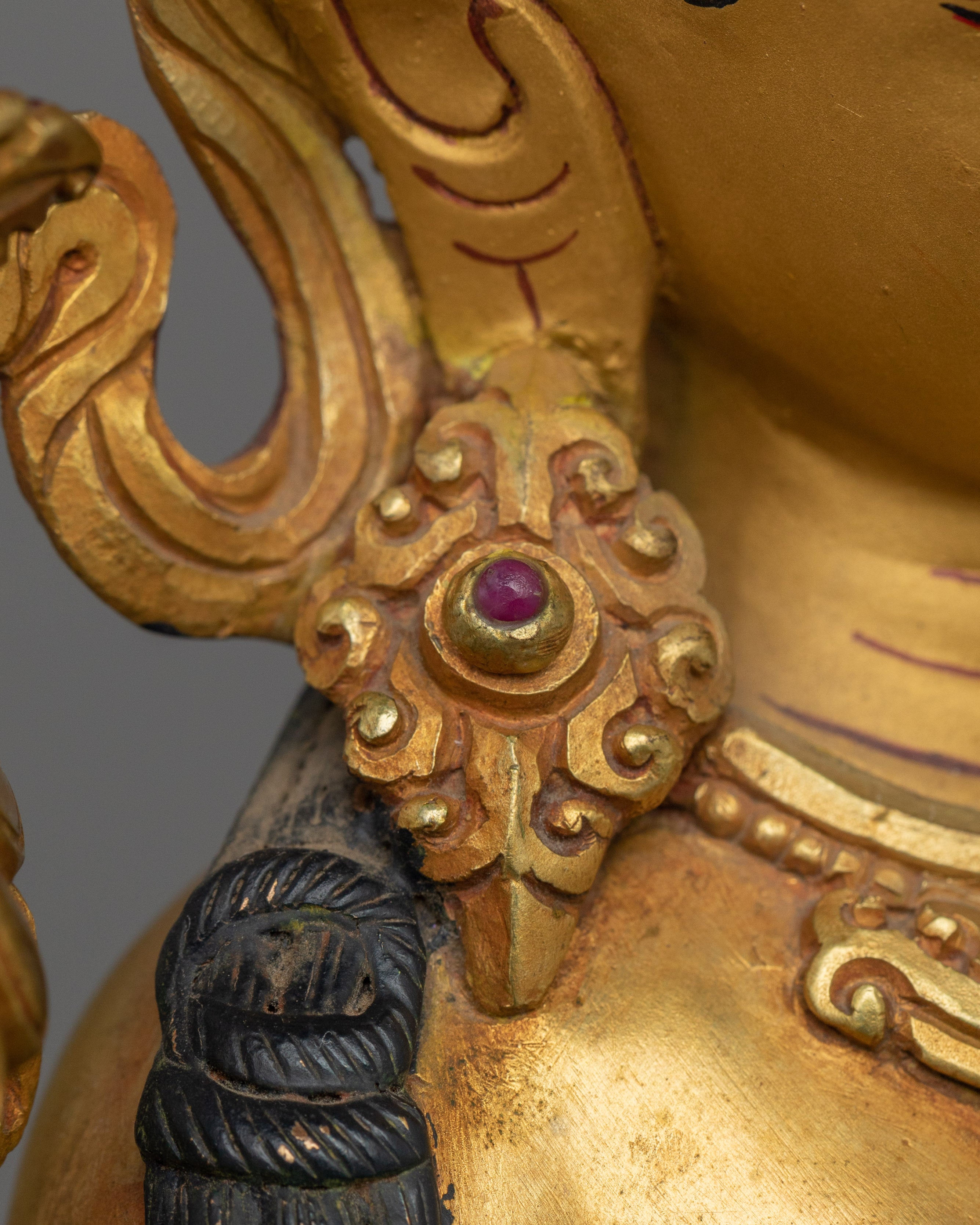 Beautiful Standing Green Tara Statue | 24K Gold Gilded