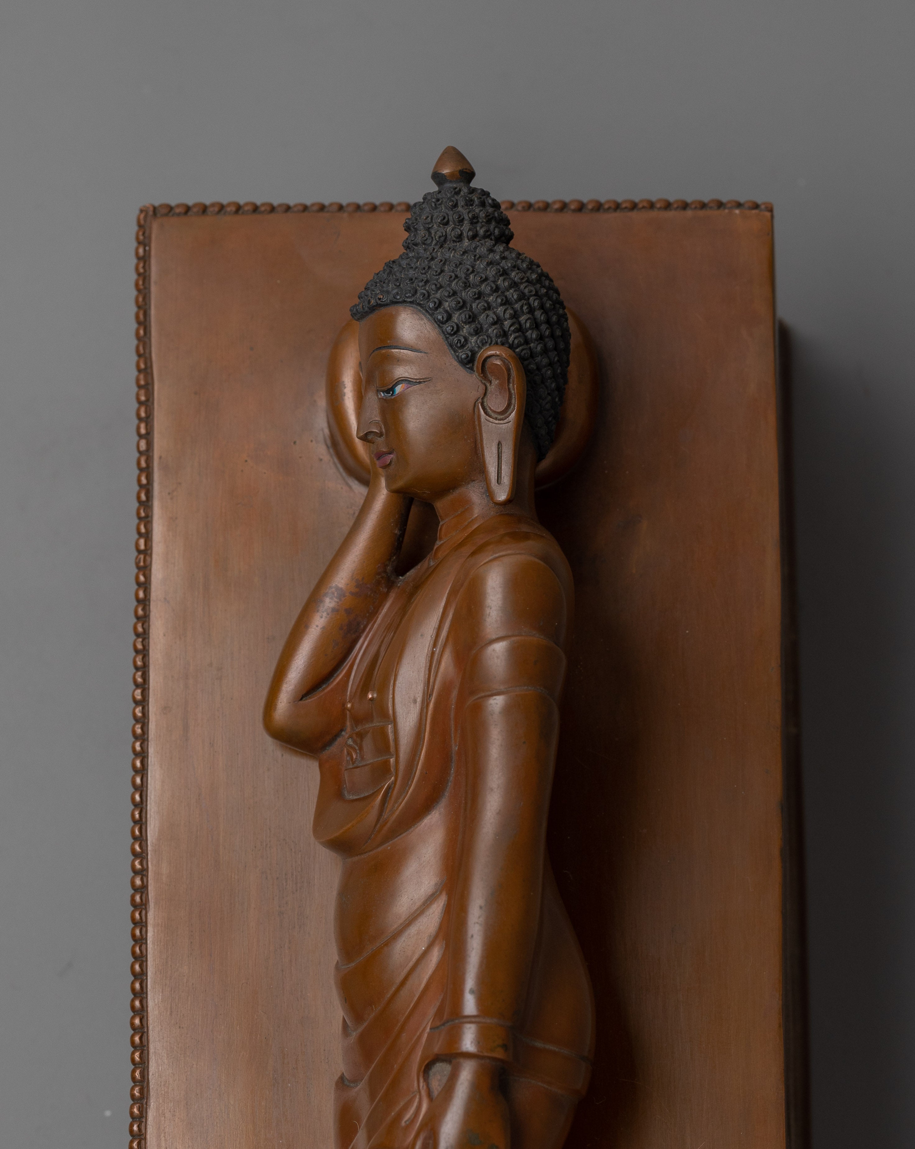 Sleeping Buddha Shakyamuni Statue | Oxidized Copper Body Sculpture