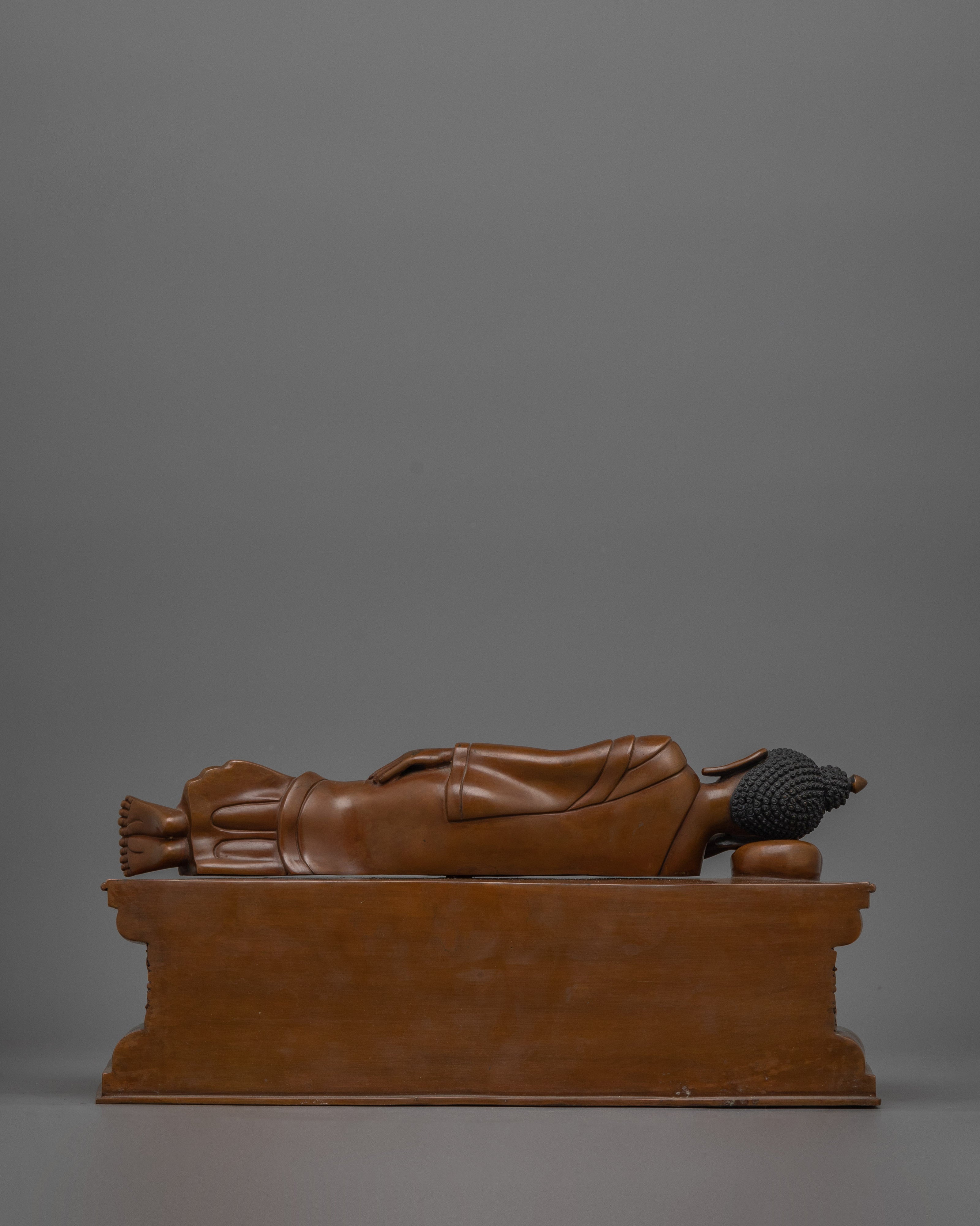 Sleeping Buddha Shakyamuni Statue | Oxidized Copper Body Sculpture