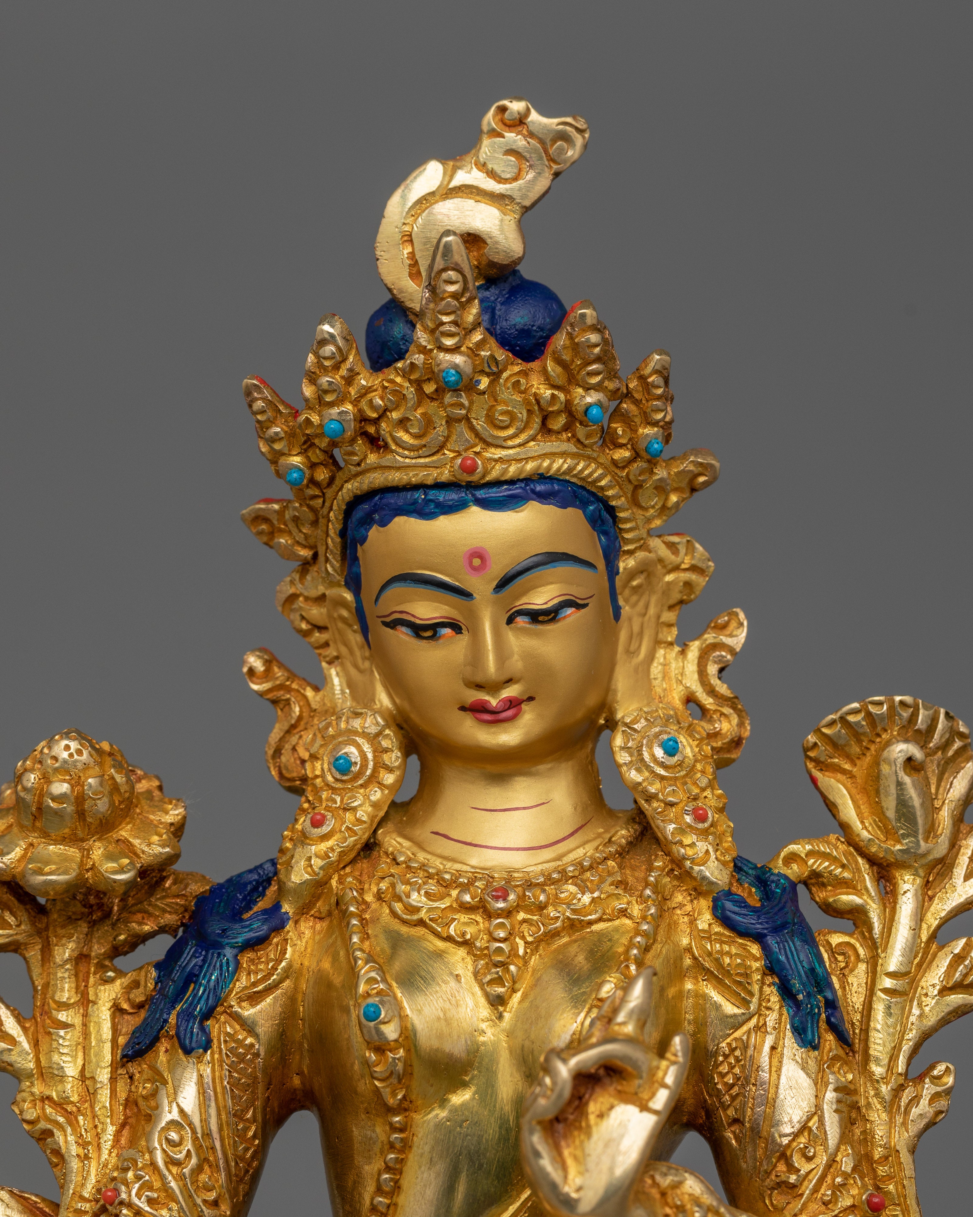 Green Tara Compassionate Buddhist Deity Figurine | Buddhist Art for Spiritual Growth