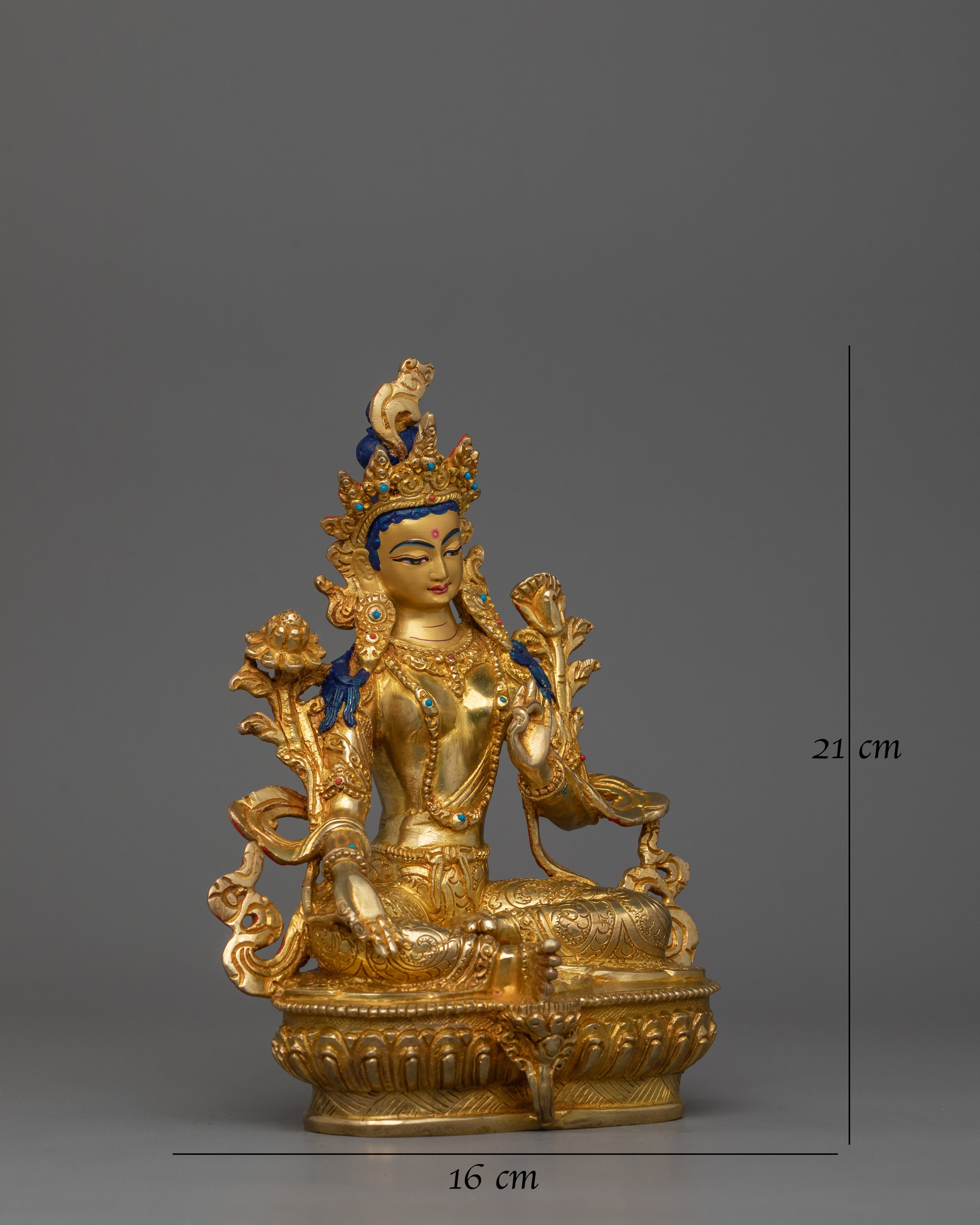 Green Tara Compassionate Buddhist Deity Figurine