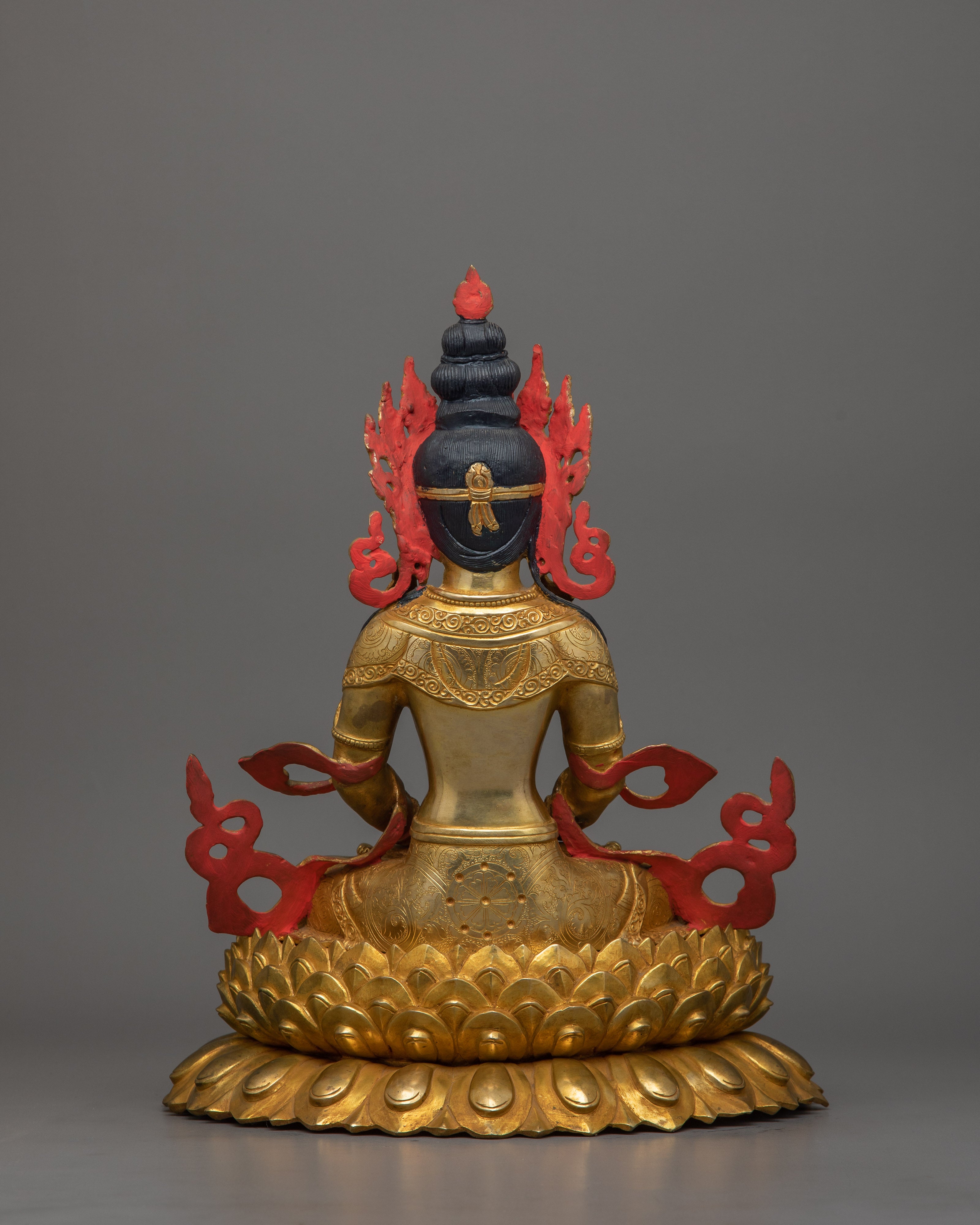 Enlightened Buddha Amitayus Sculpture | The Deity of Infinite Life