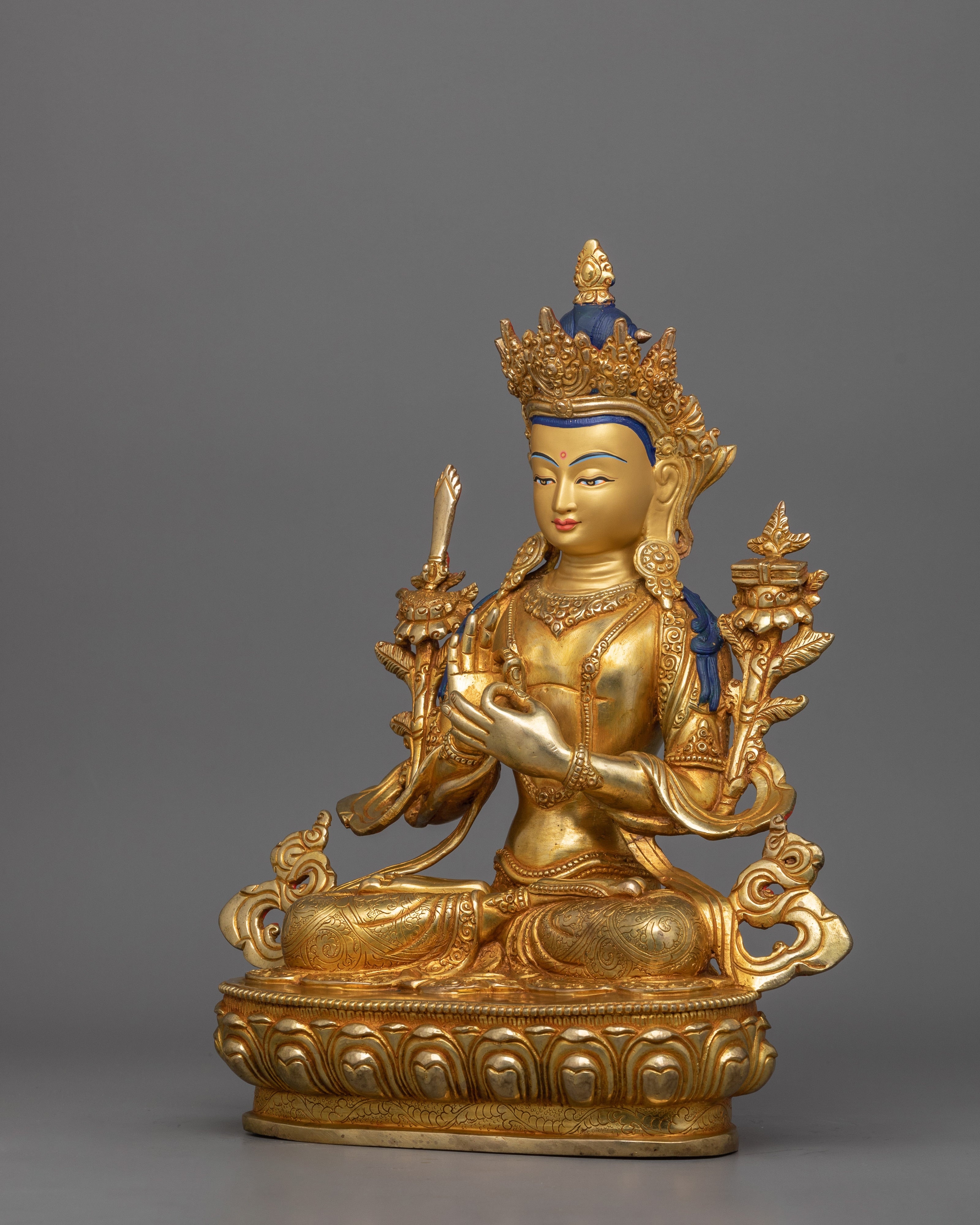 Sacred Bodhisattva of Wisdom Manjughosa Statue | Embodiment of Knowledge