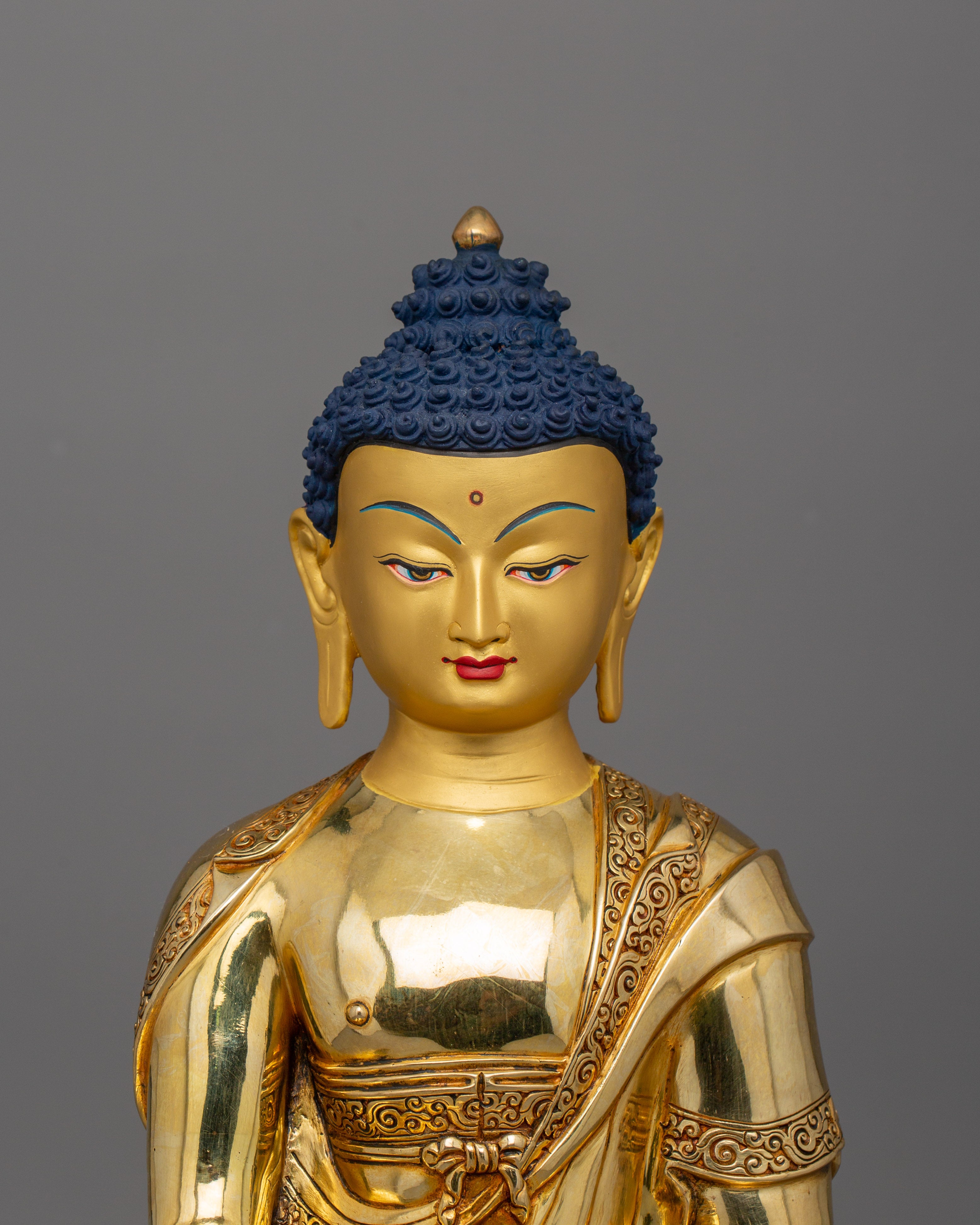 First historical Buddha Shakyamuni Statue | 24K Gold Gilded Sculpture
