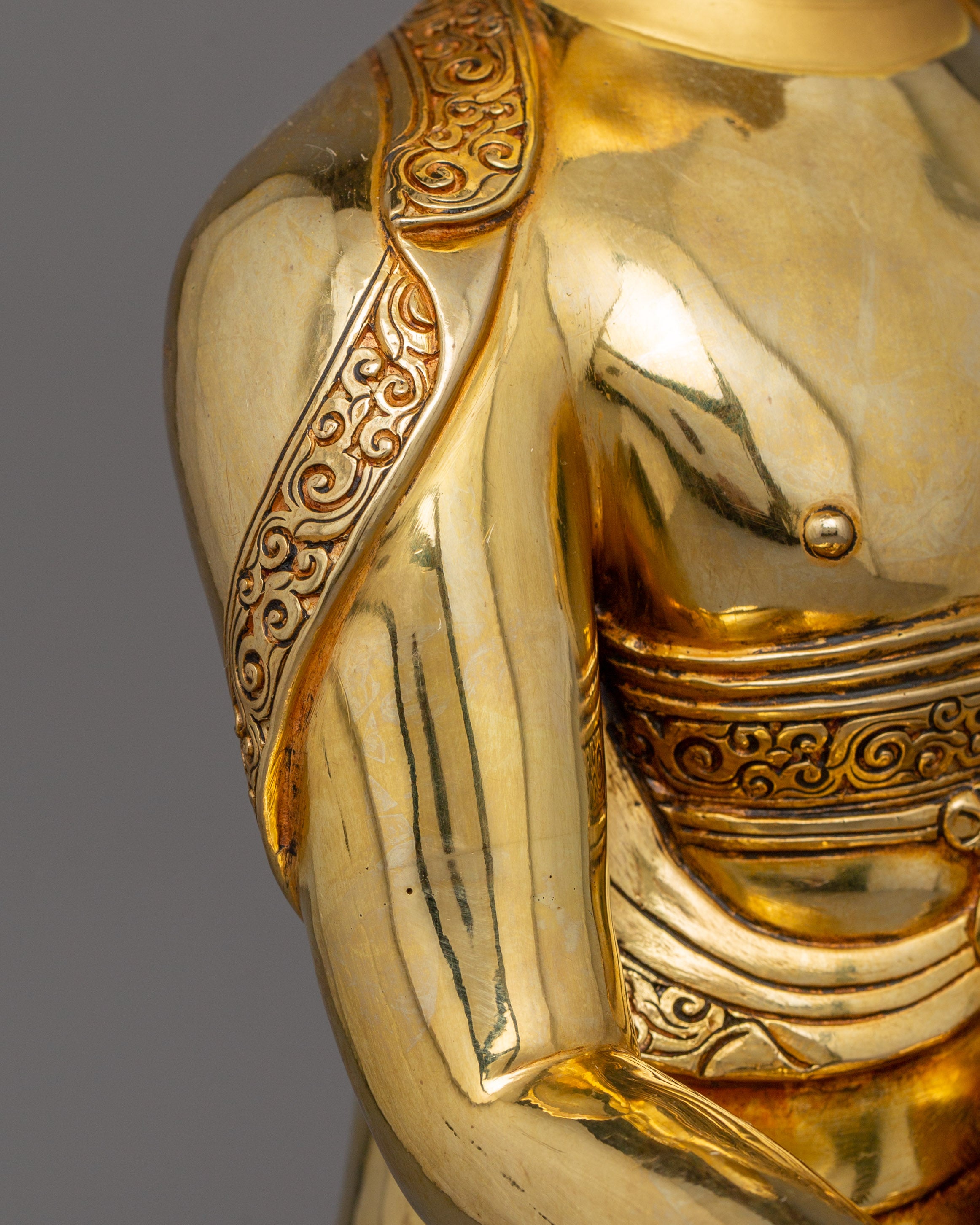 First historical Buddha Shakyamuni Statue | 24K Gold Gilded Sculpture