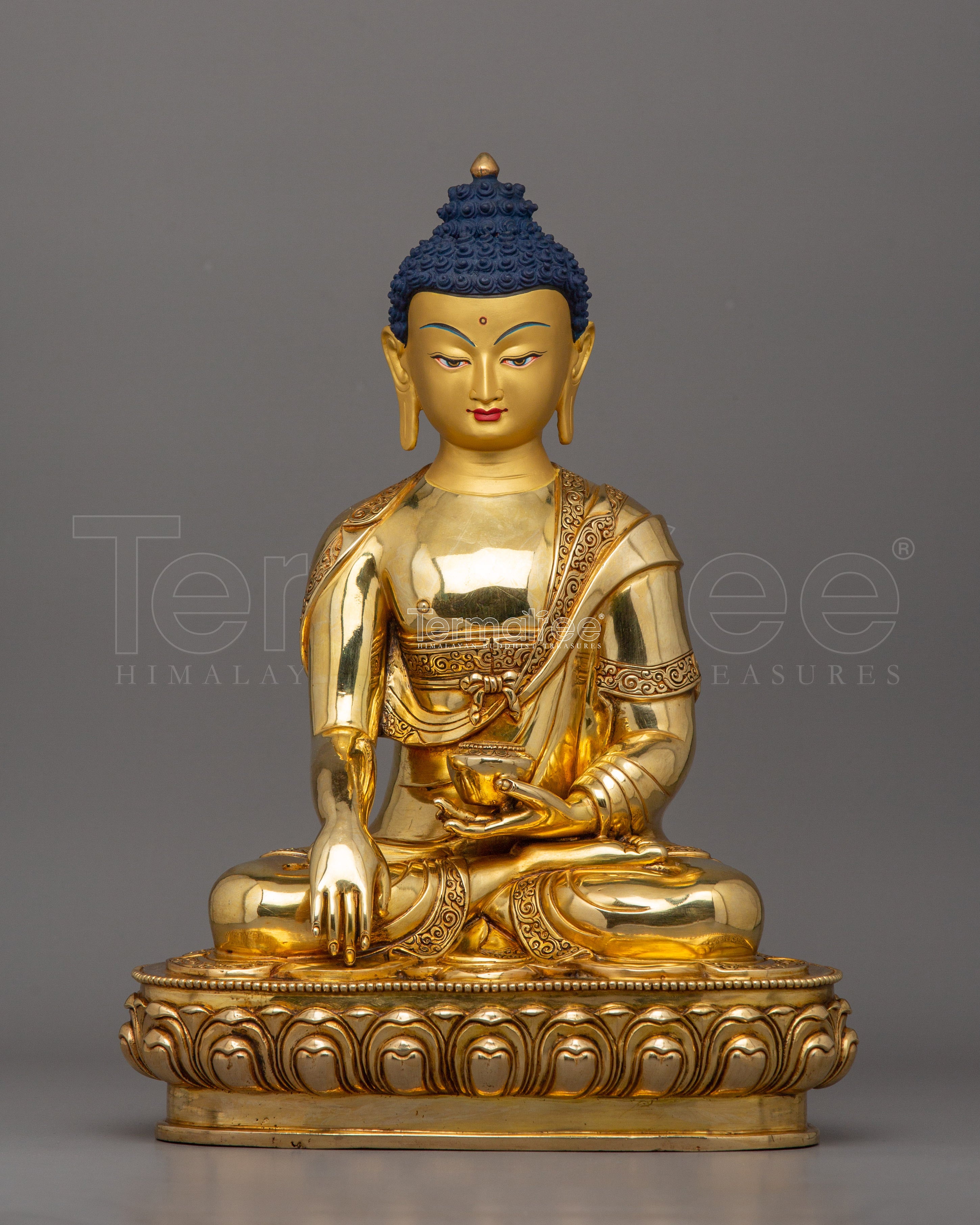 First historical Buddha Shakyamuni Statue | 24K Gold Gilded Sculpture