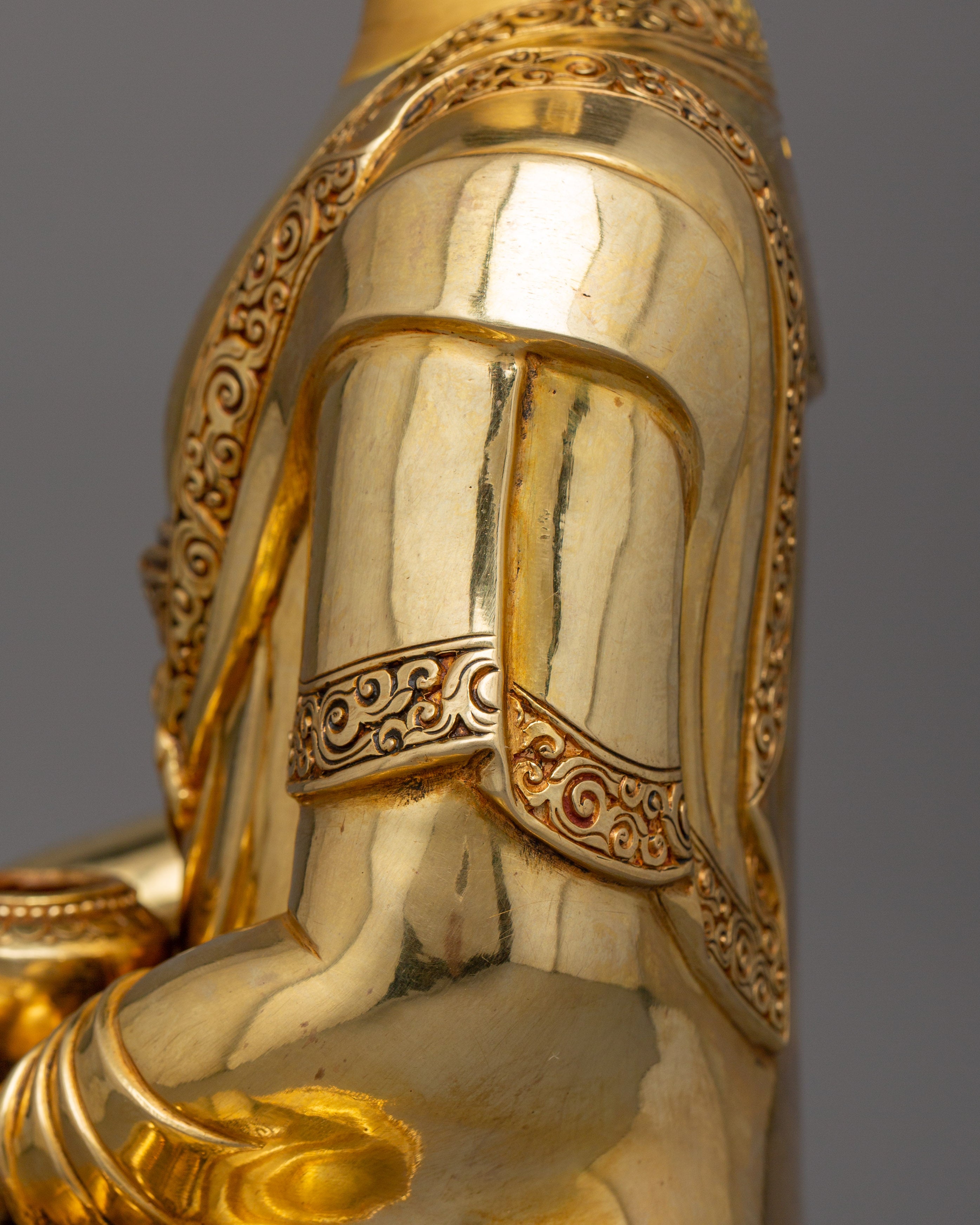 First historical Buddha Shakyamuni Statue | 24K Gold Gilded Sculpture