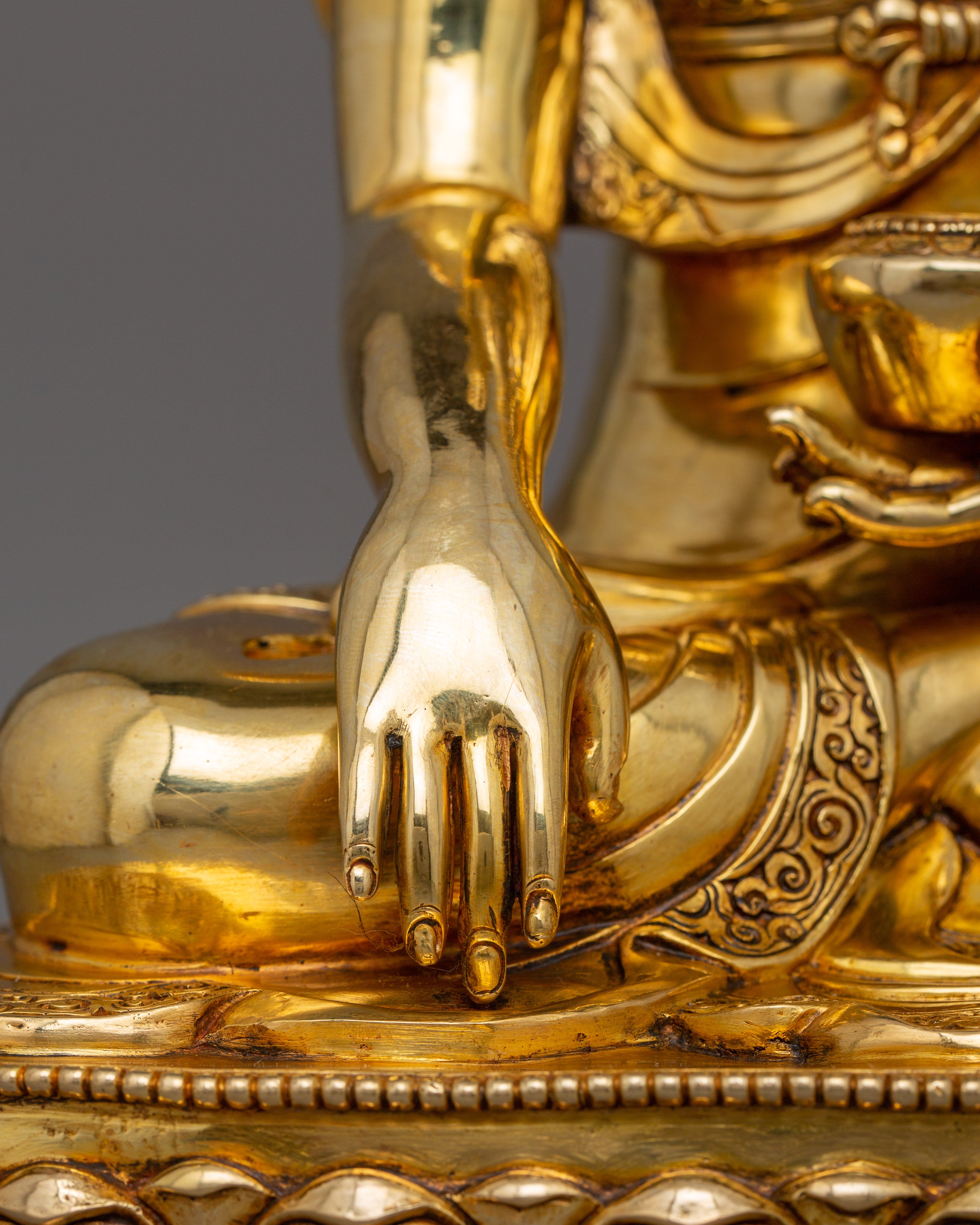 First historical Buddha Shakyamuni Statue | 24K Gold Gilded Sculpture
