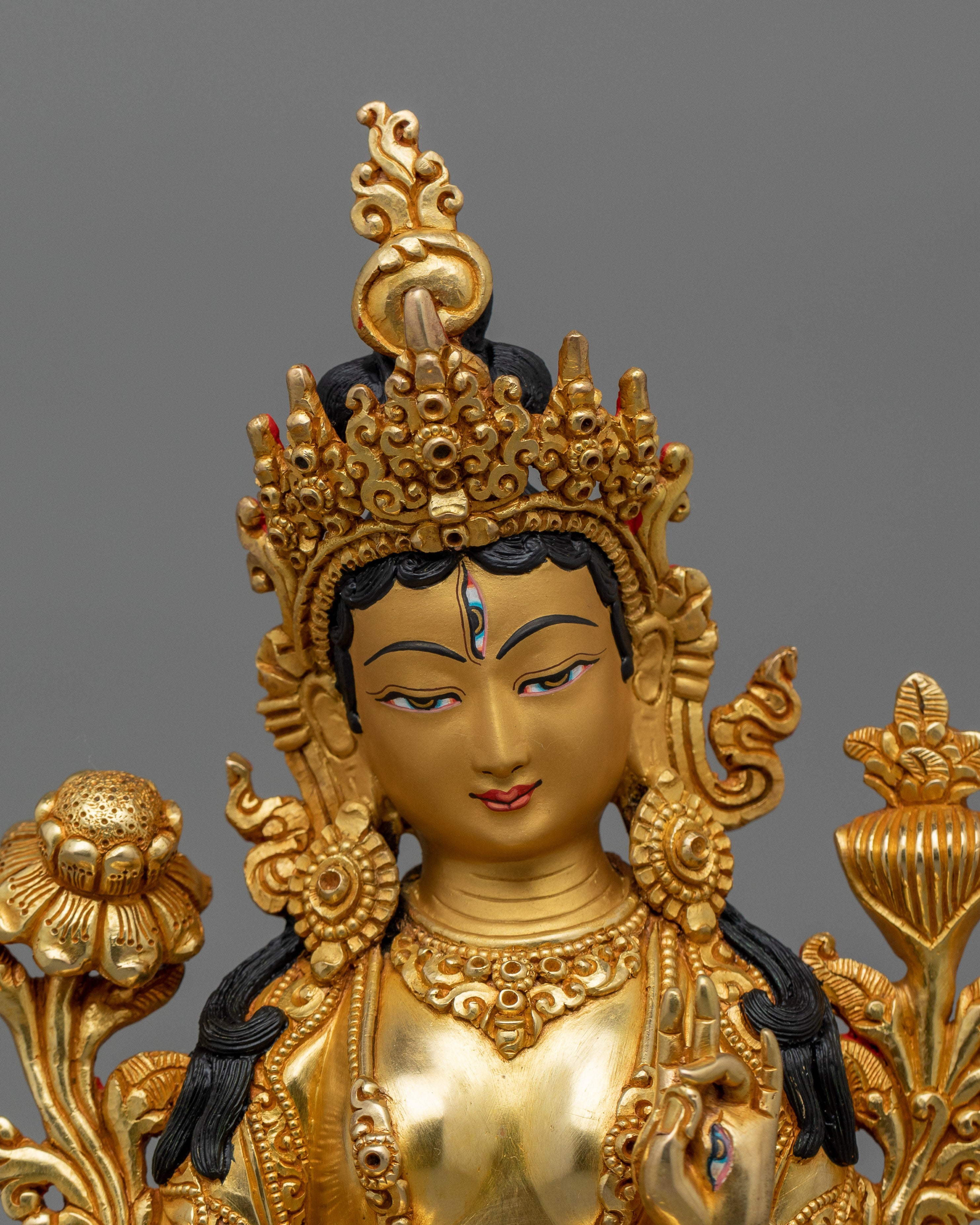 Himalayan Buddhist Deity White Tara Figurine | Goddess of Healing and Spiritual Protection