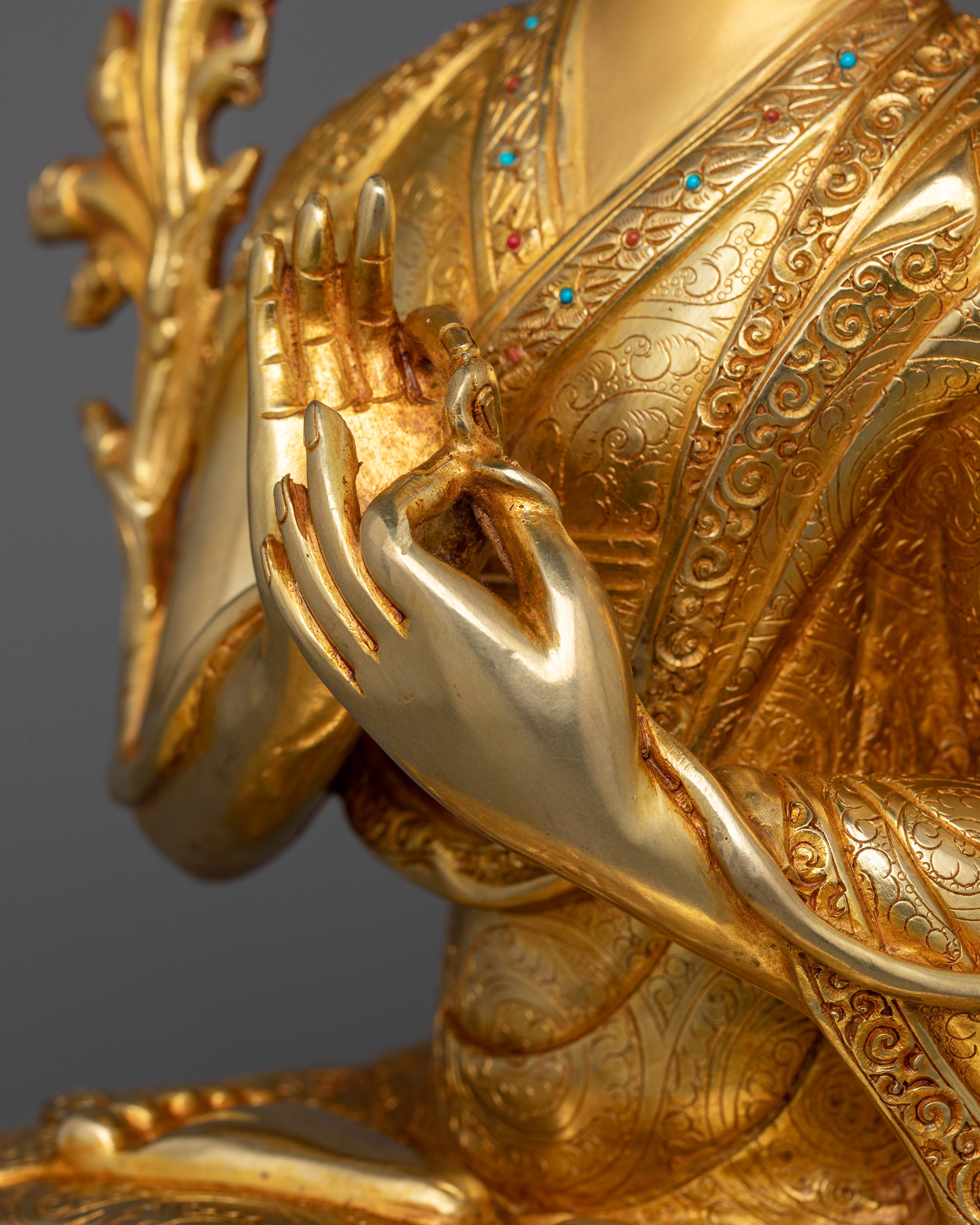 Himalayan Tsongkhapa Trio Set Statue | Spiritual Masters of Tibetan Buddhism