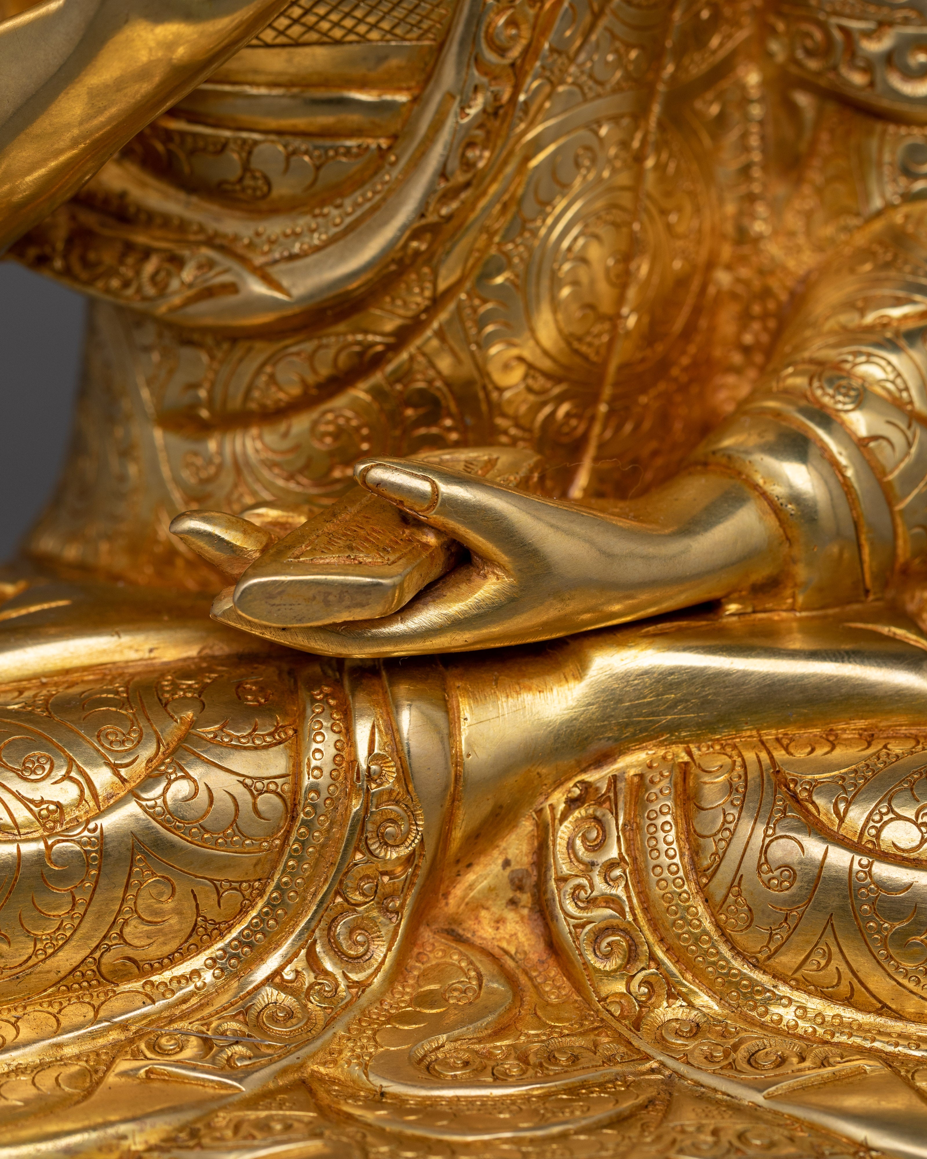 Himalayan Tsongkhapa Trio Set Statue | Spiritual Masters of Tibetan Buddhism