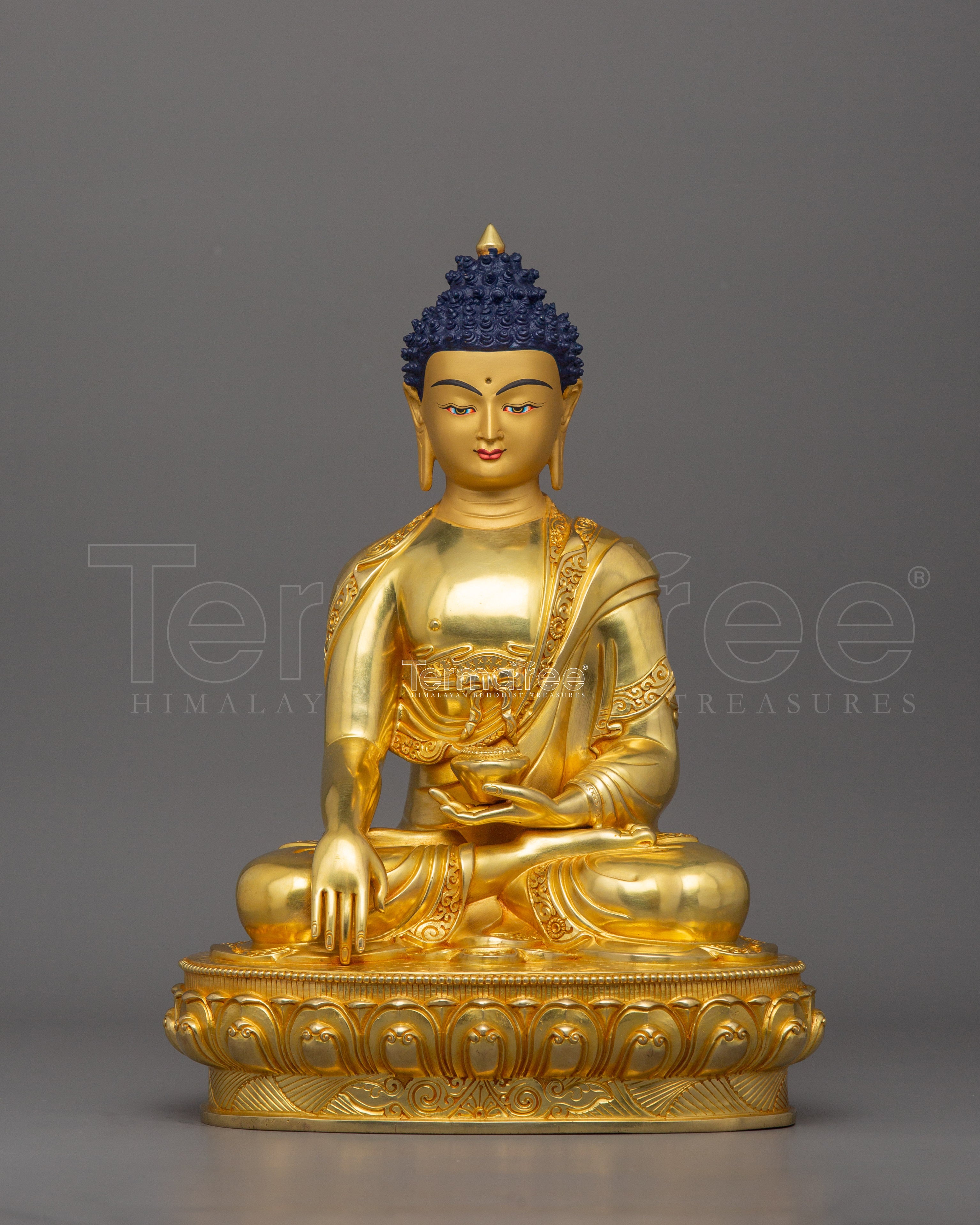 Handmade Enlightened Tibetan Buddha Shakyamuni Statue | Nepalese Artwork