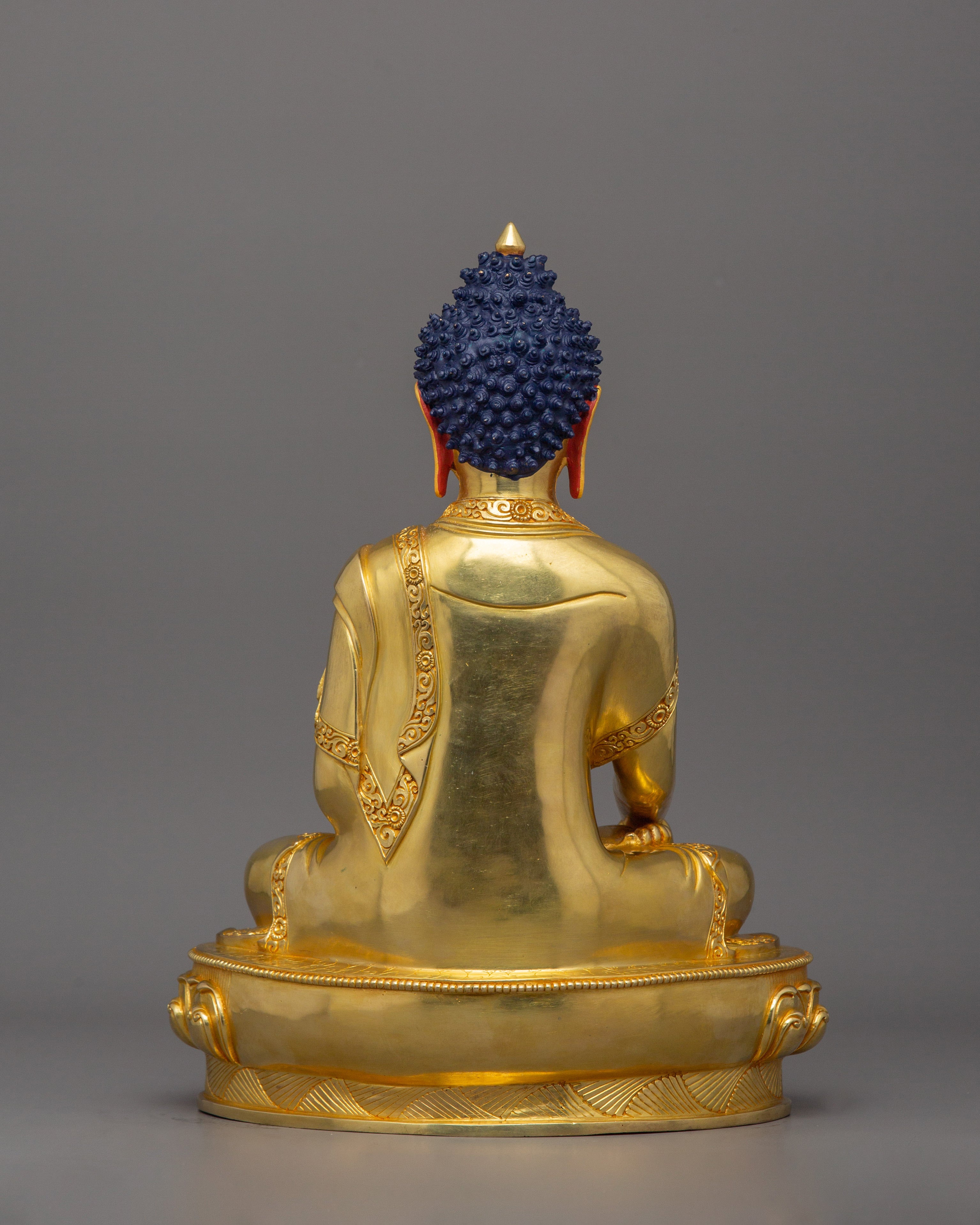 Handmade Enlightened Tibetan Buddha Shakyamuni Statue | Nepalese Artwork