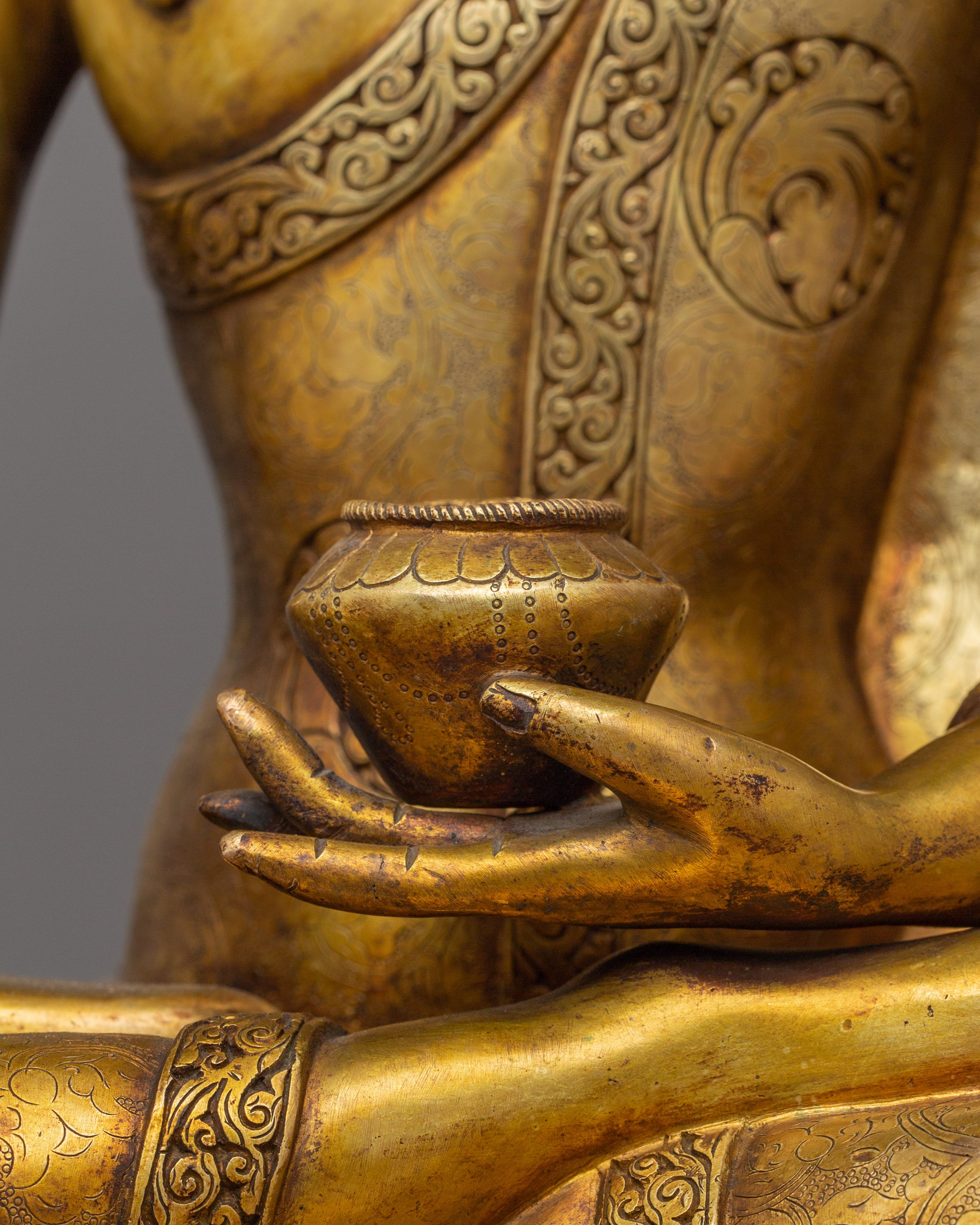 Tibetan Guru Shakyamuni Buddha Statue | Handmade Figurine of Buddha of Wisdom