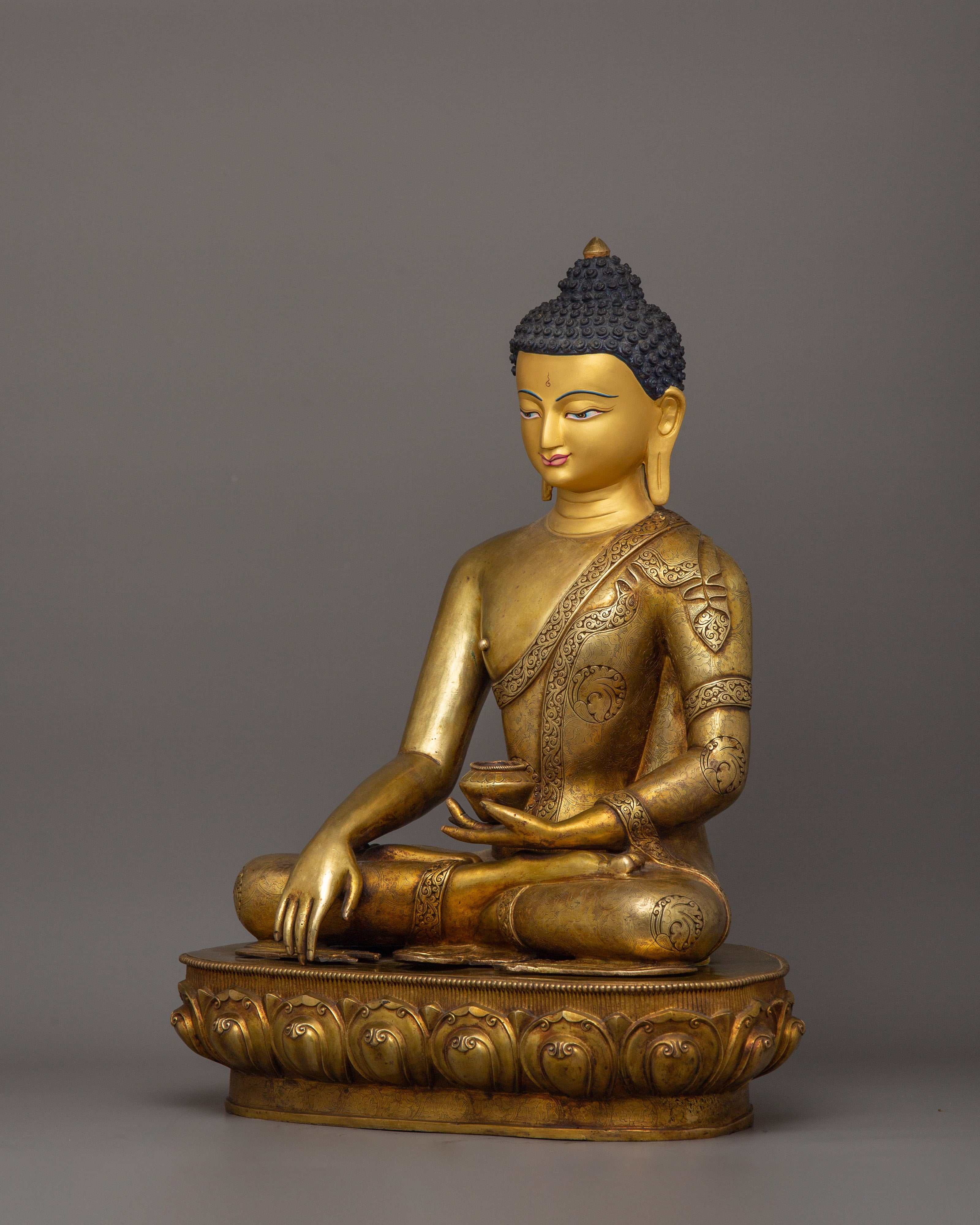 Tibetan Guru Shakyamuni Buddha Statue | Handmade Figurine of Buddha of Wisdom