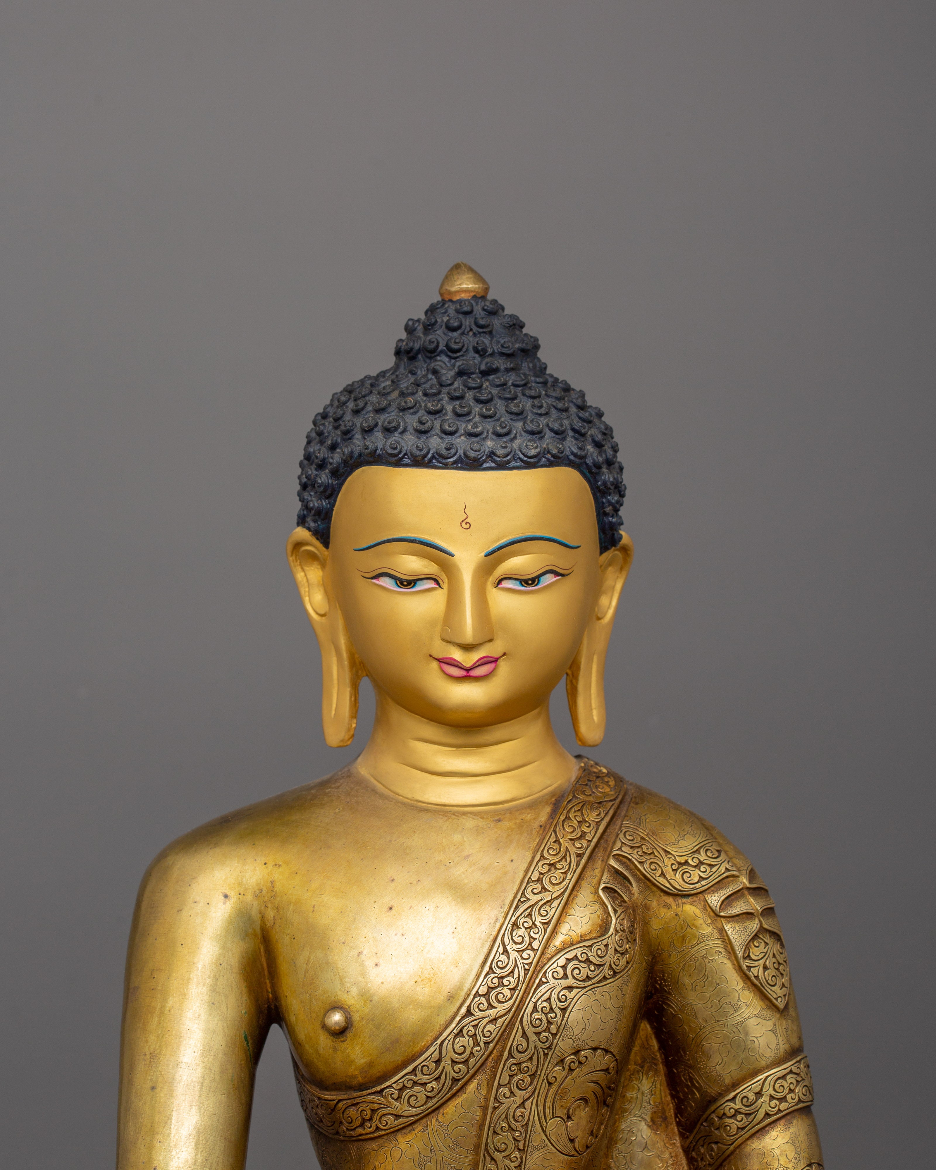 Tibetan Guru Shakyamuni Buddha Statue | Handmade Figurine of Buddha of Wisdom