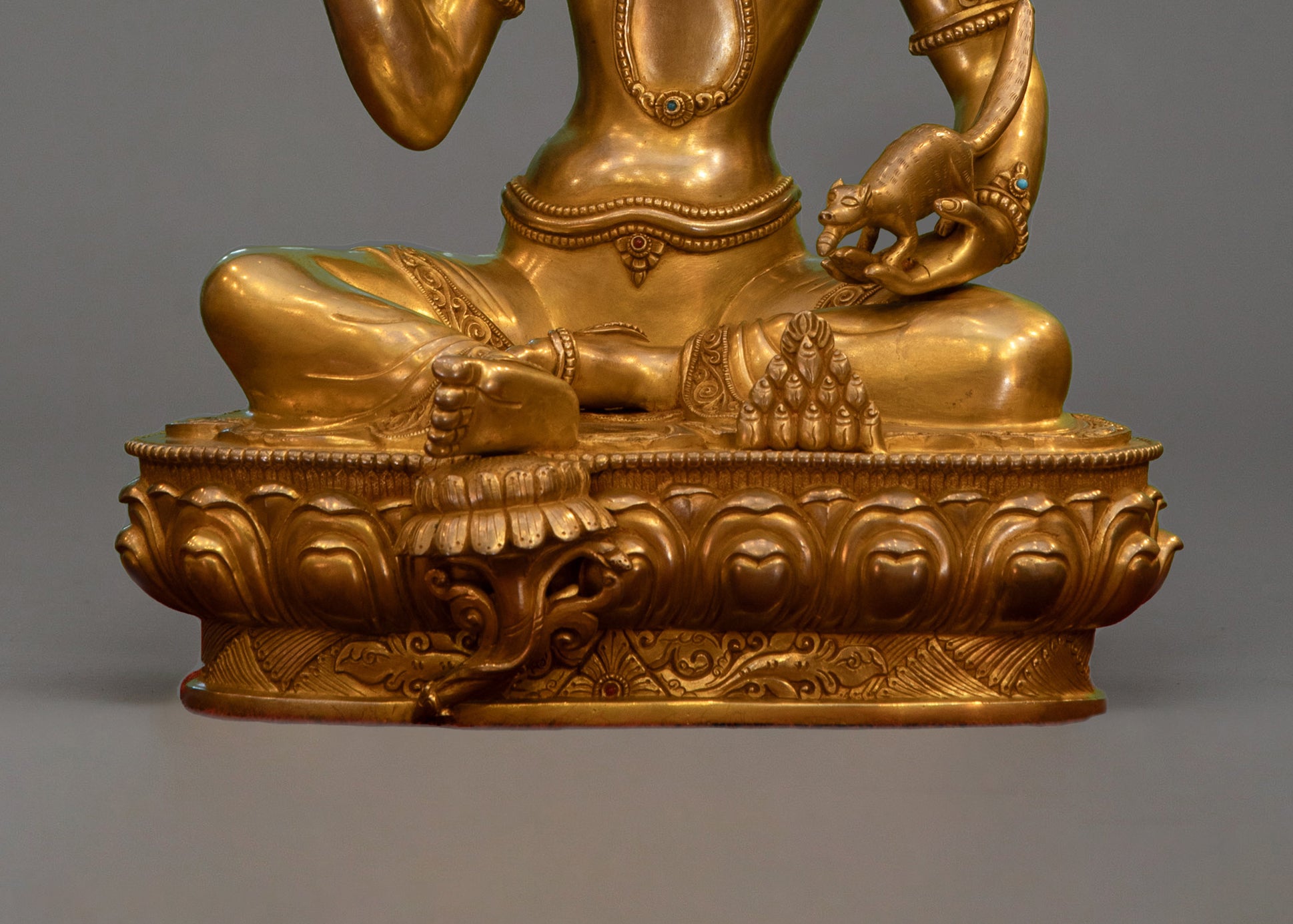 Golden Red Manohara Vasudhara Statue | Traditional Himalayan Art