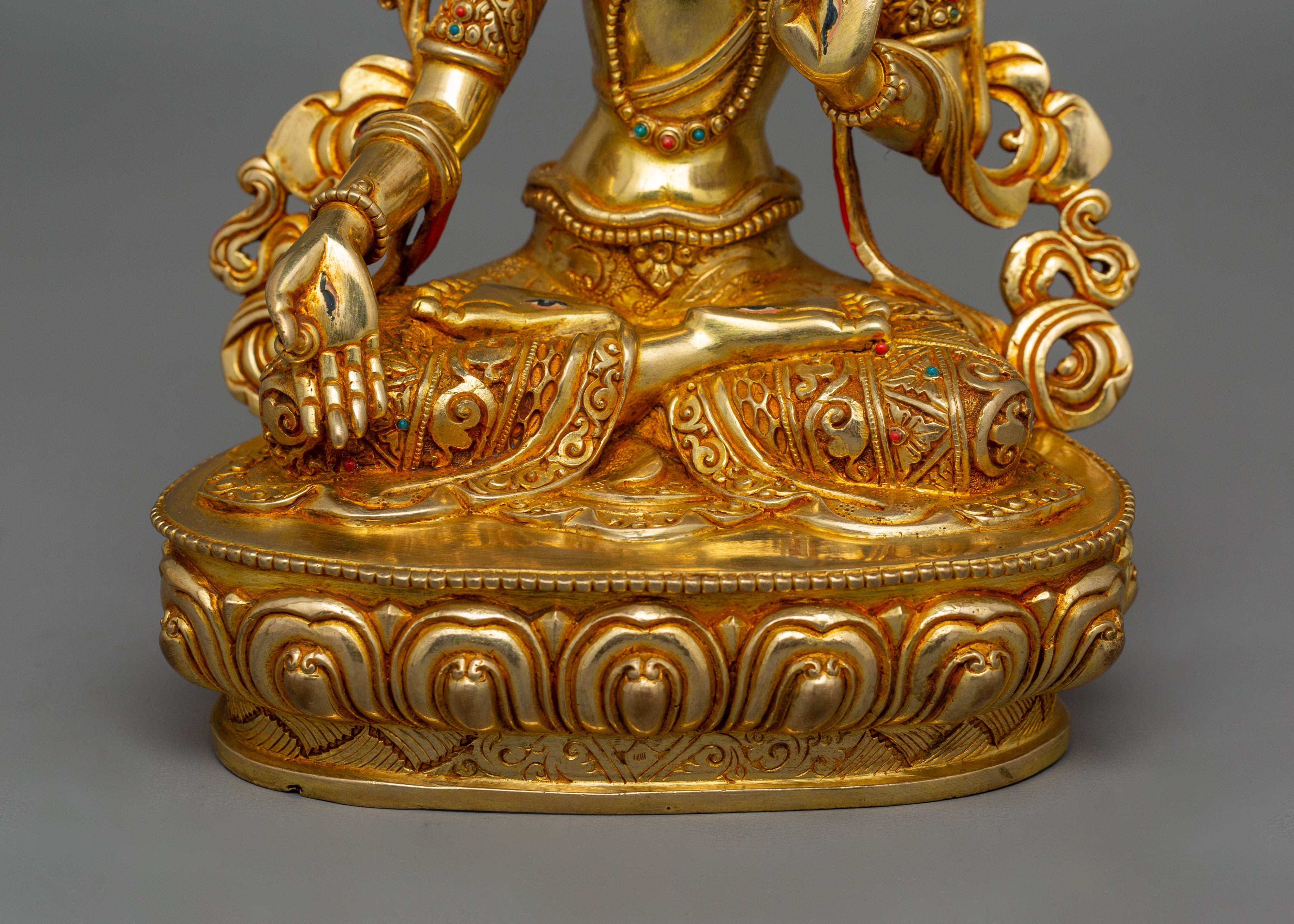 Tibetan Statue of Seven-Eyes Deity White Tara | Goddess of Compassion and Healing