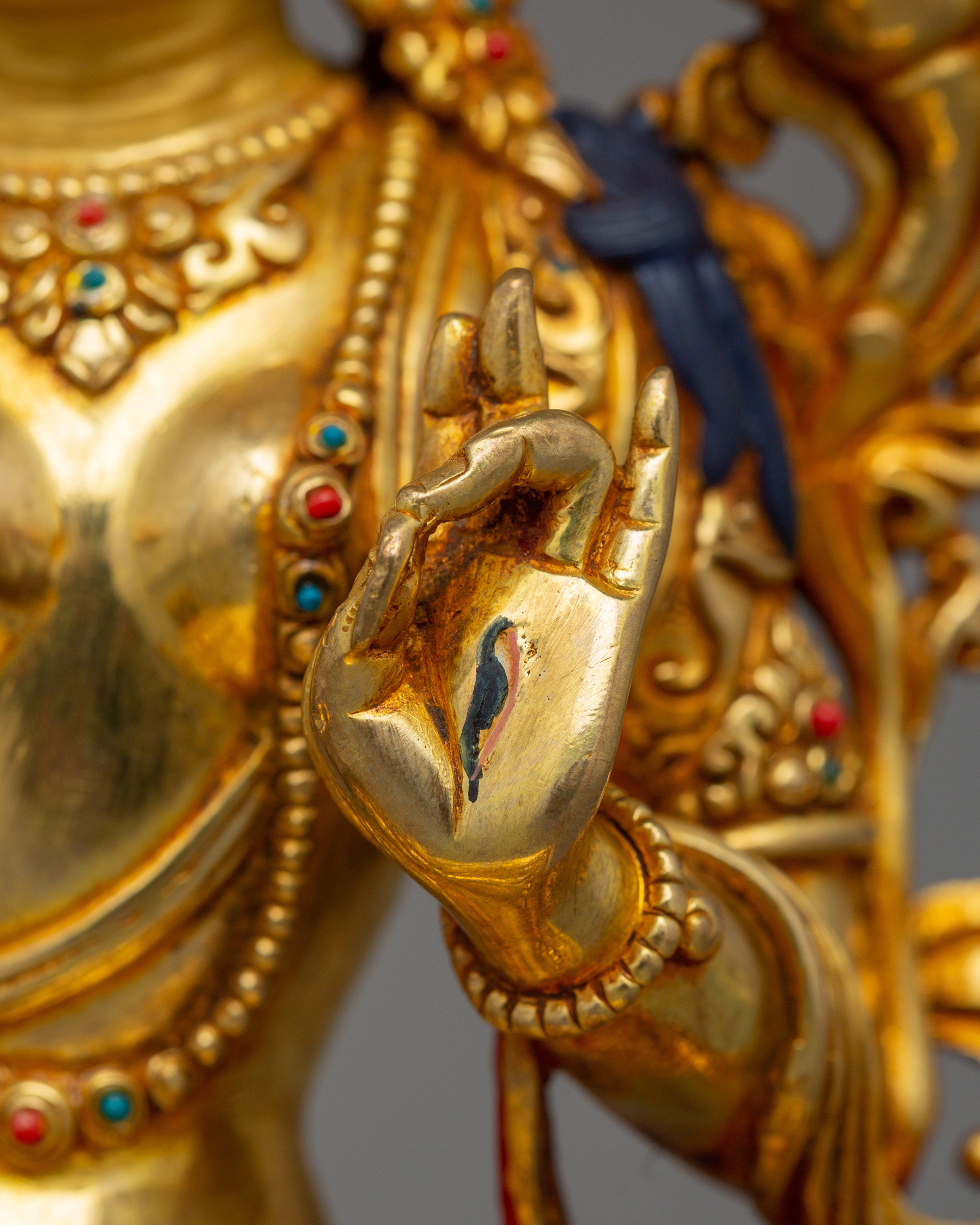 Tibetan Statue of Seven-Eyes Deity White Tara | Goddess of Compassion and Healing