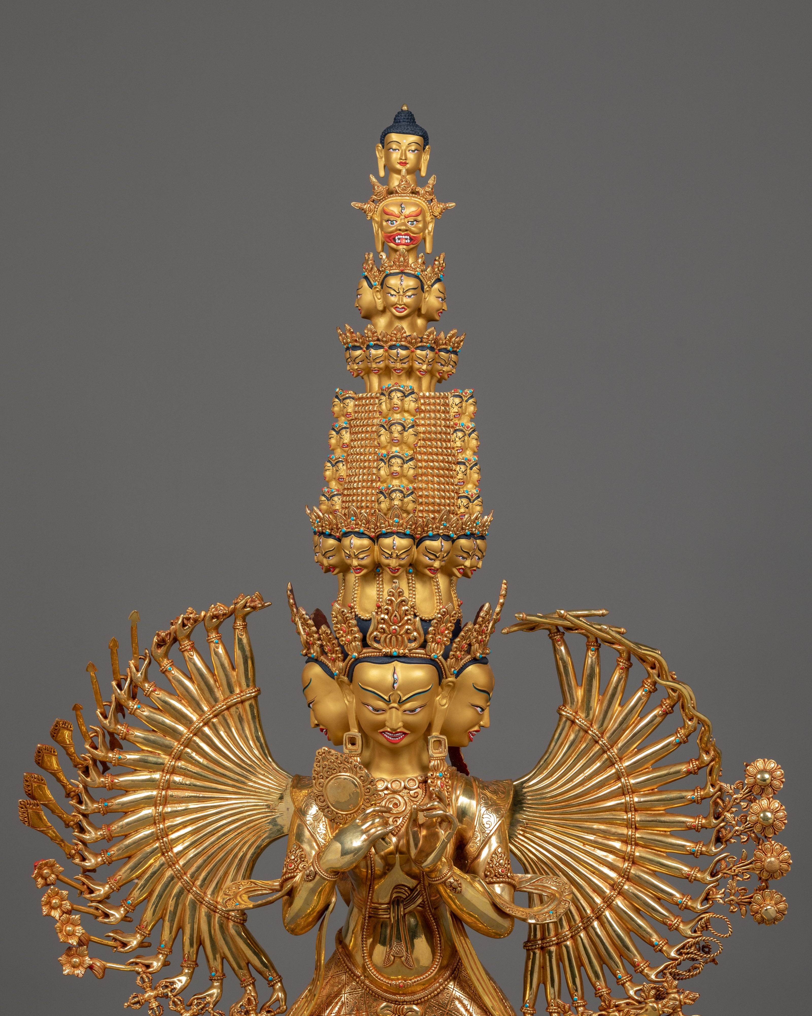 Handmade 1000-Armed Dukar Figurine | The Protector Deity of Compassion