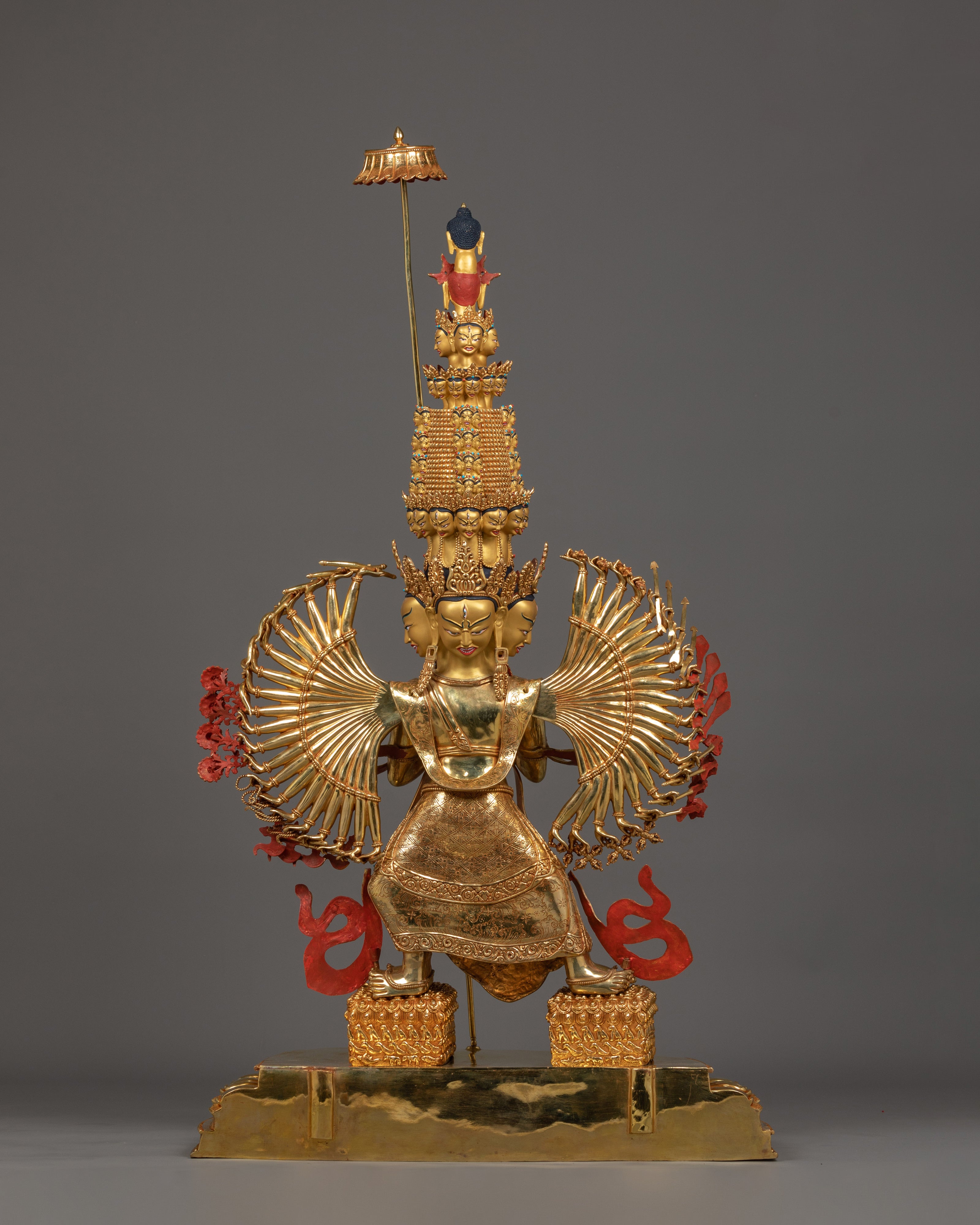 Handmade 1000-Armed Dukar Figurine | The Protector Deity of Compassion