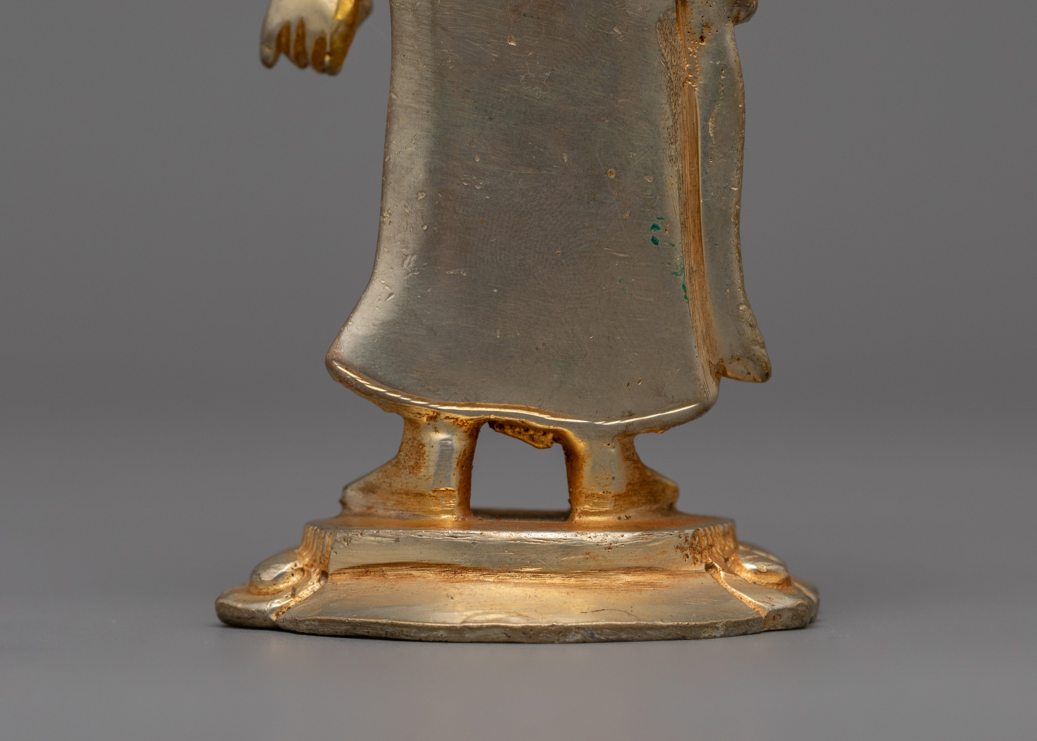 Maitreya Buddha with Crystal Body Statue | 24K Gold Gilded Sculpture