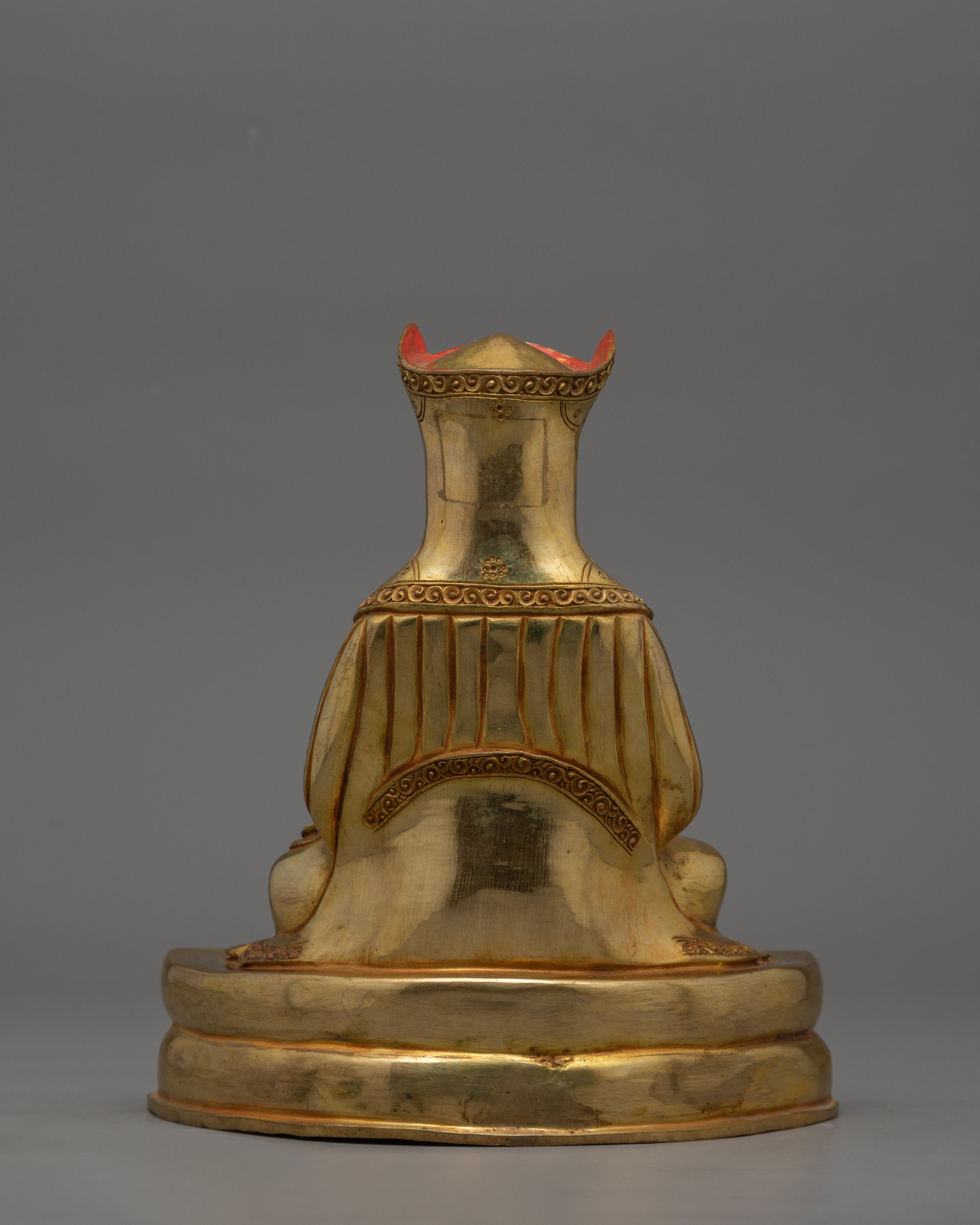 Buddhist Guru Gampopa Statue | 24K Gold Gilded Buddhist Sculpture