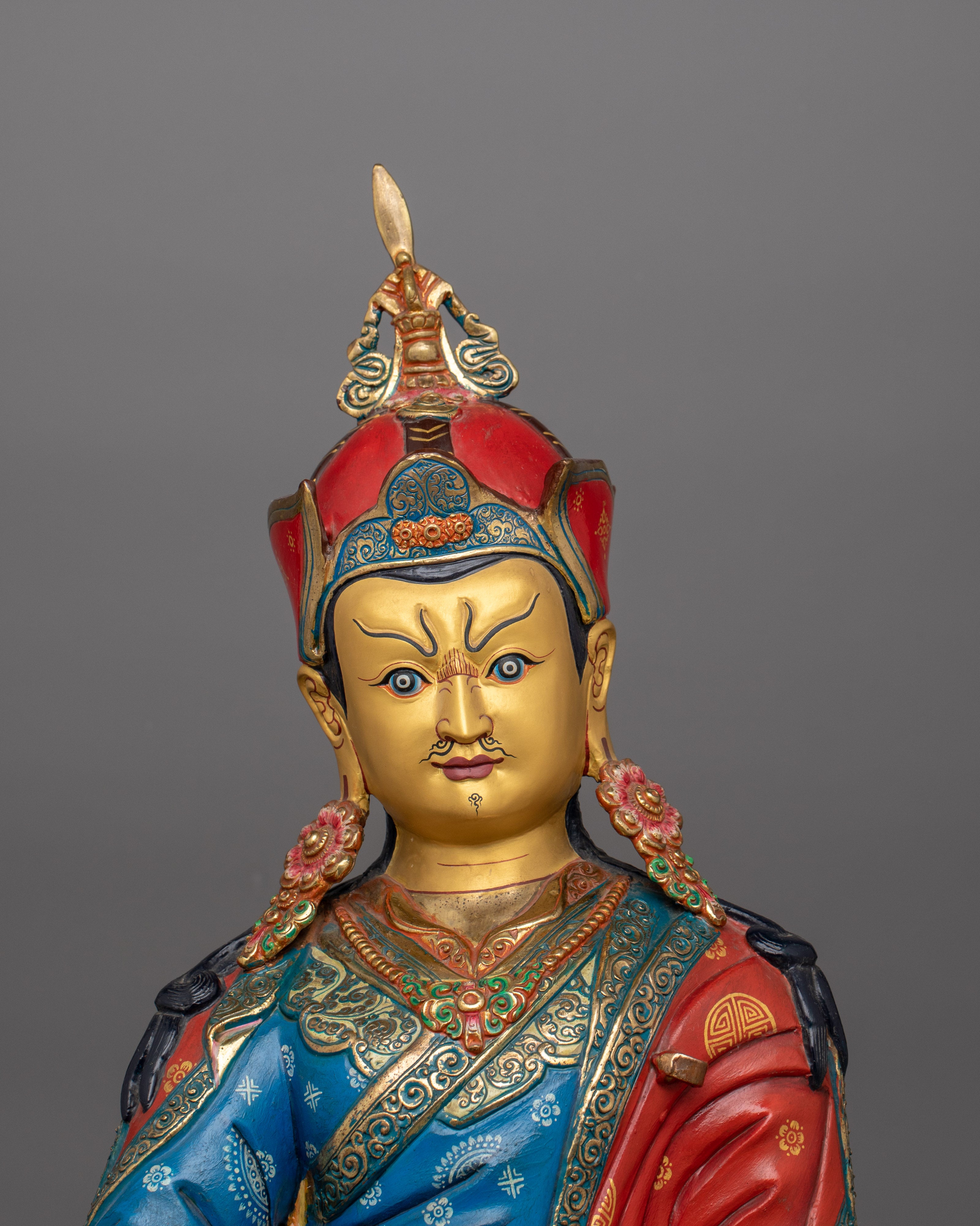 Handmade Figurine of Tantric Teacher Guru Rinpoche | The Vajra Guru of Tibet