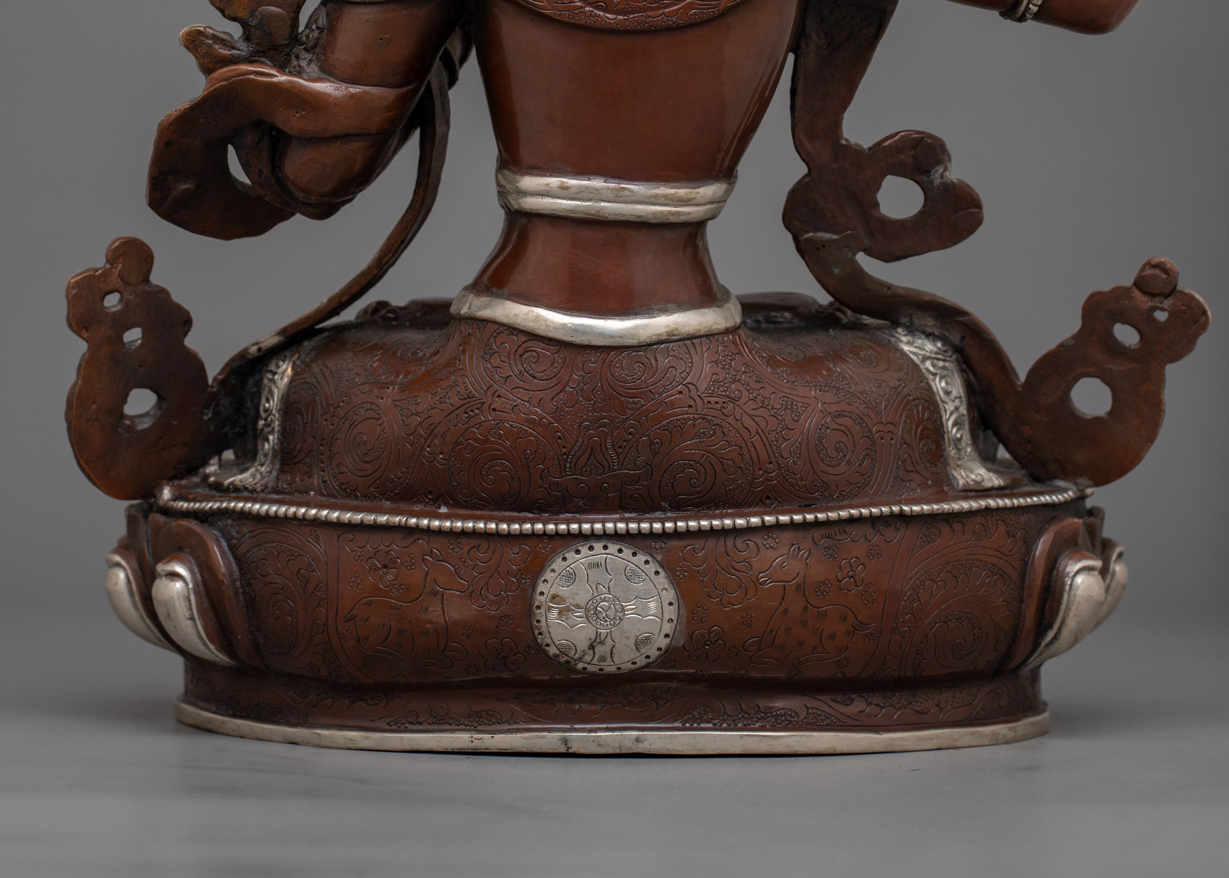 Handmade Tibetan Figurine of Manjushri | Bodhisattva of Wisdom and Knowledge