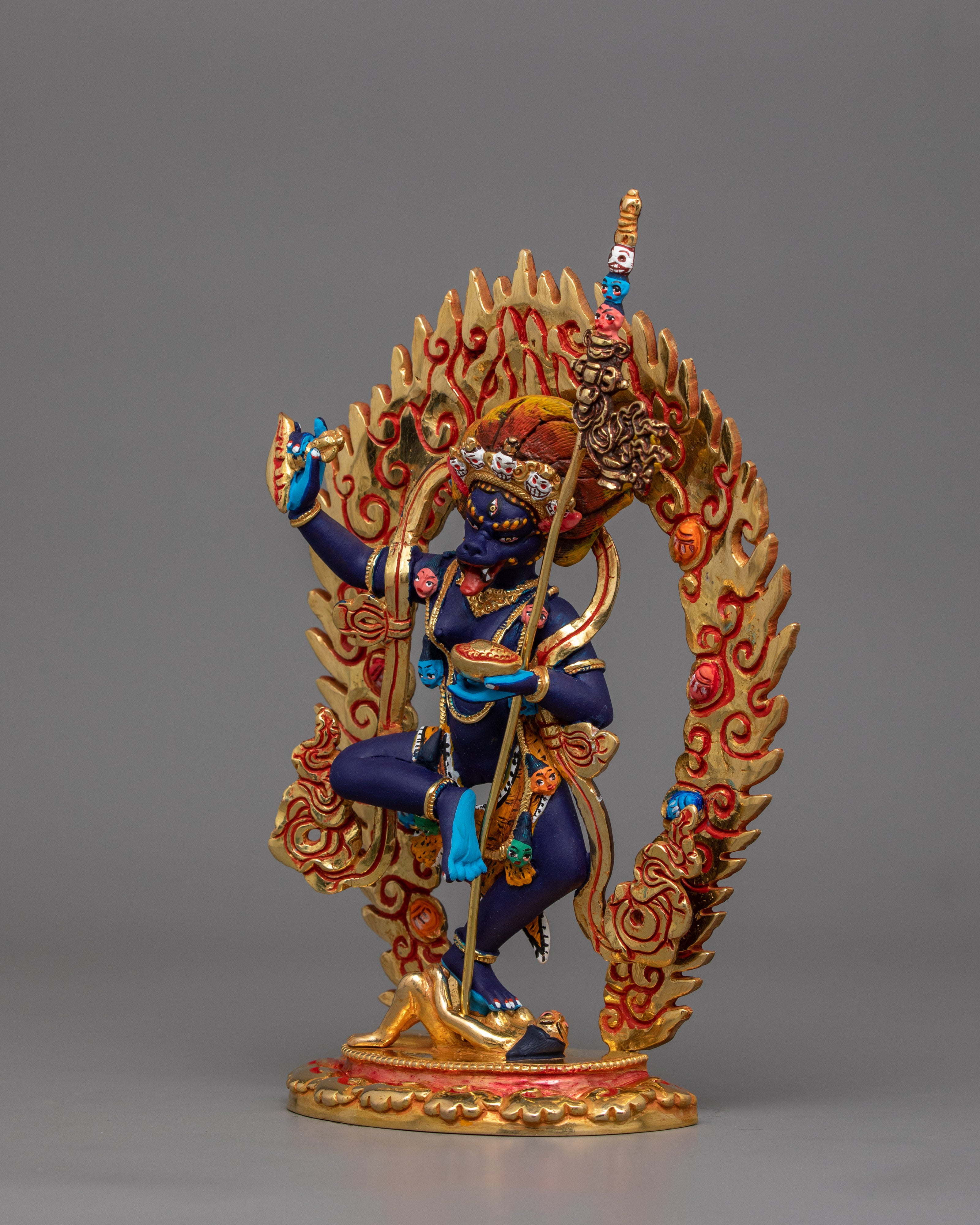 Himalayan Sculpture of Simha Mukha | Lion-Headed Protector Deity of Strength