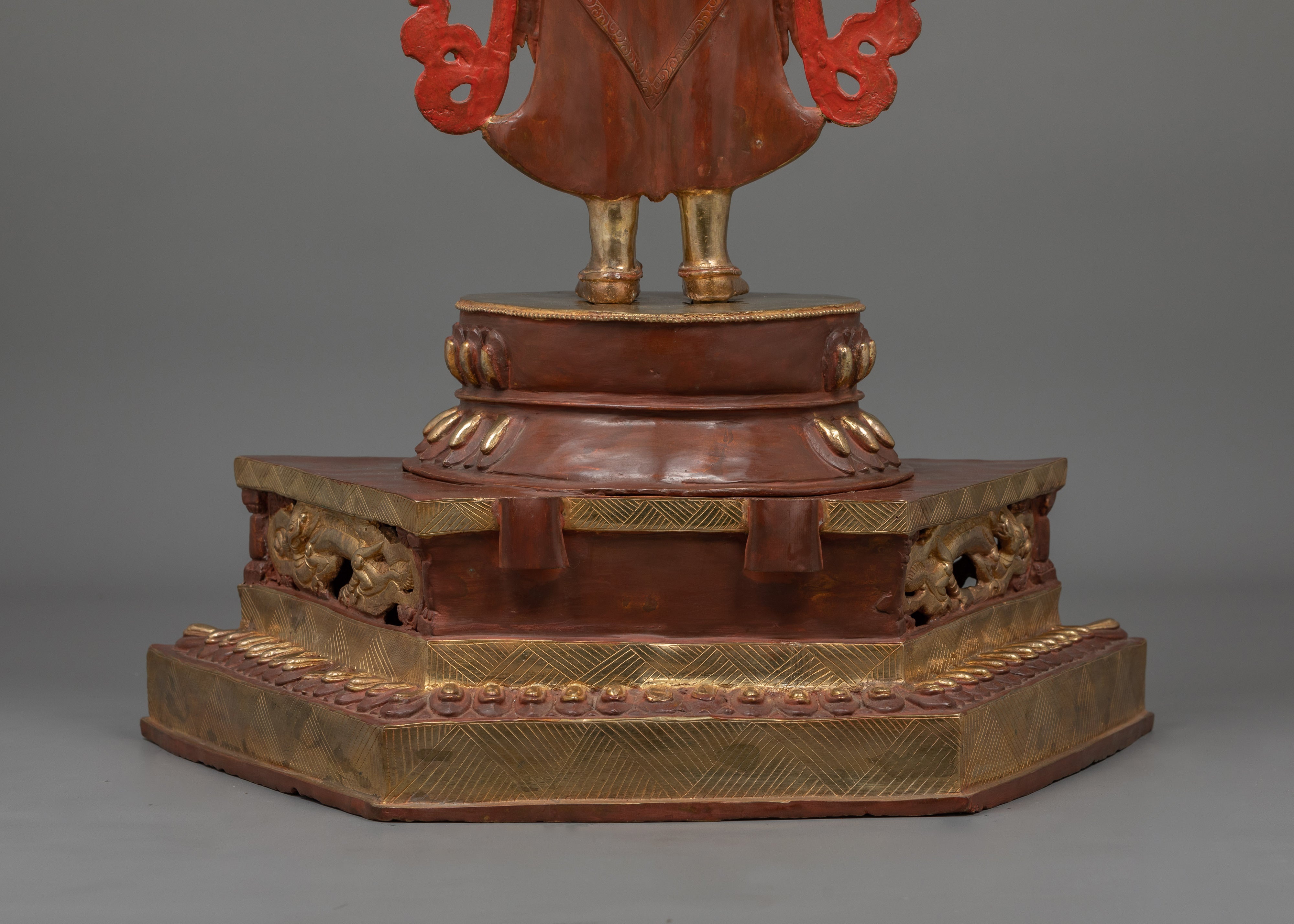 Thousand Armed Chenrezig Sculpture | 24K Gold Gilded Copper Artwork