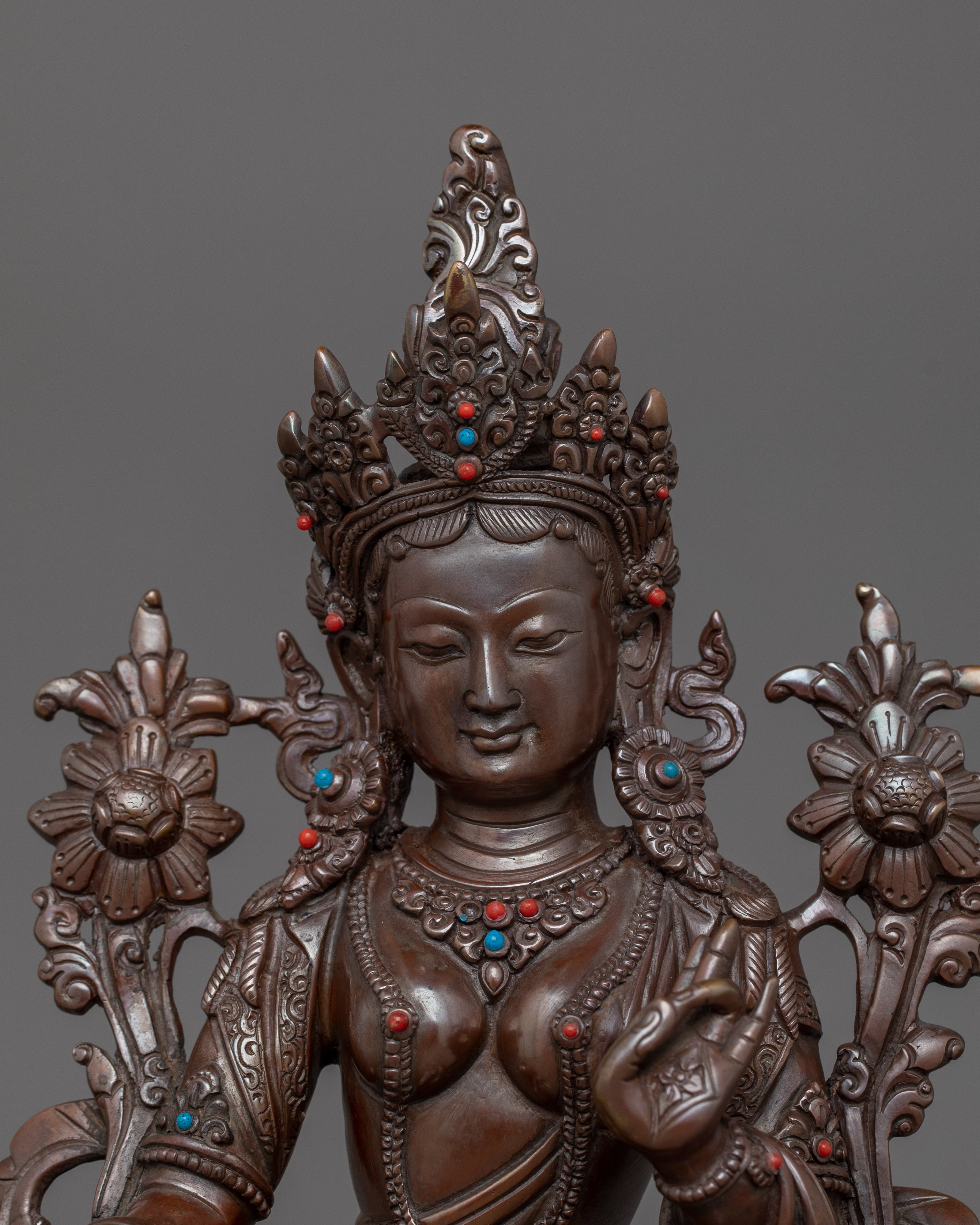 Himalayan Statue of Buddhist Deity Green Tara | Goddess of Protection
