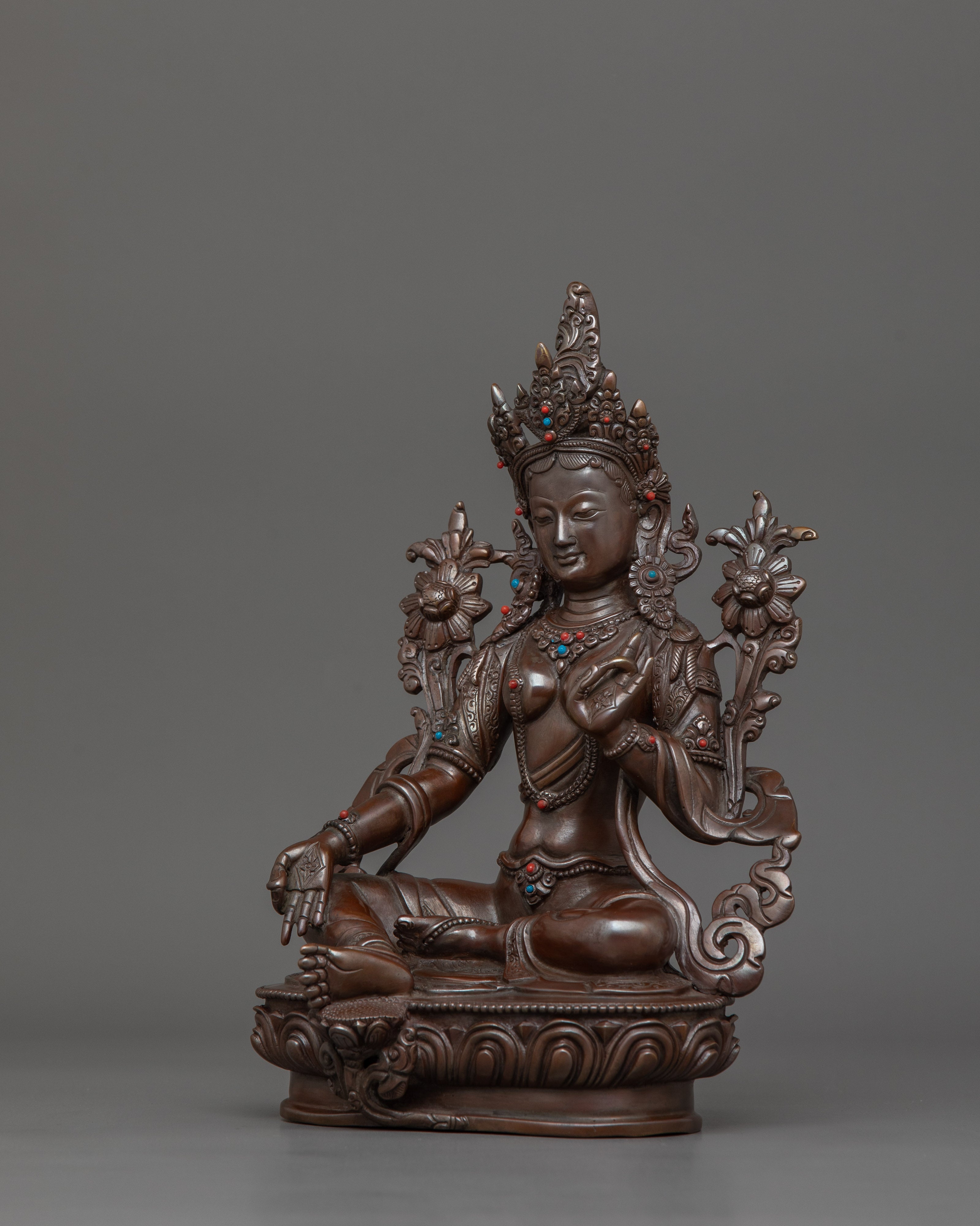 Himalayan Statue of Buddhist Deity Green Tara | Goddess of Protection