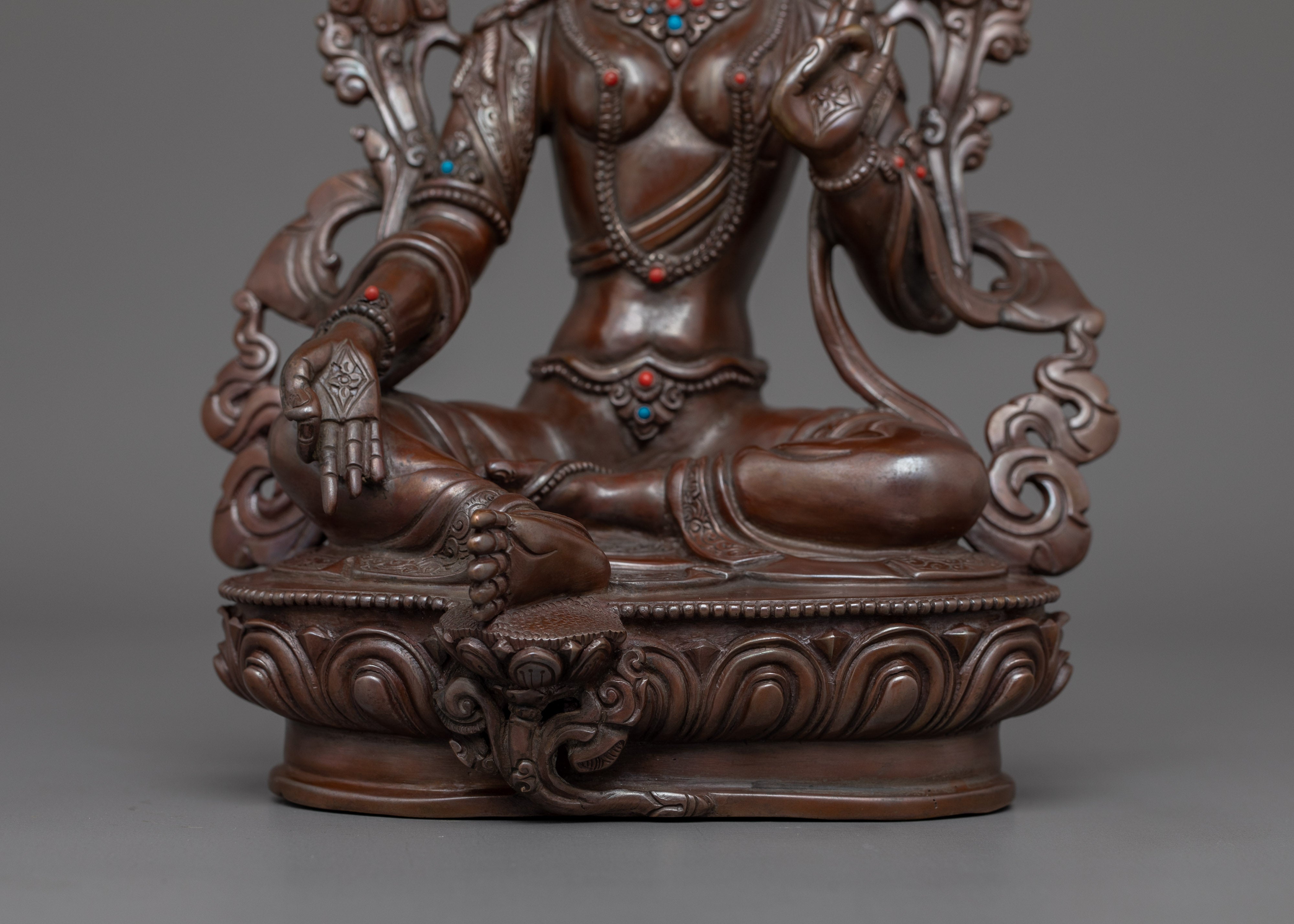 Himalayan Statue of Buddhist Deity Green Tara | Goddess of Protection