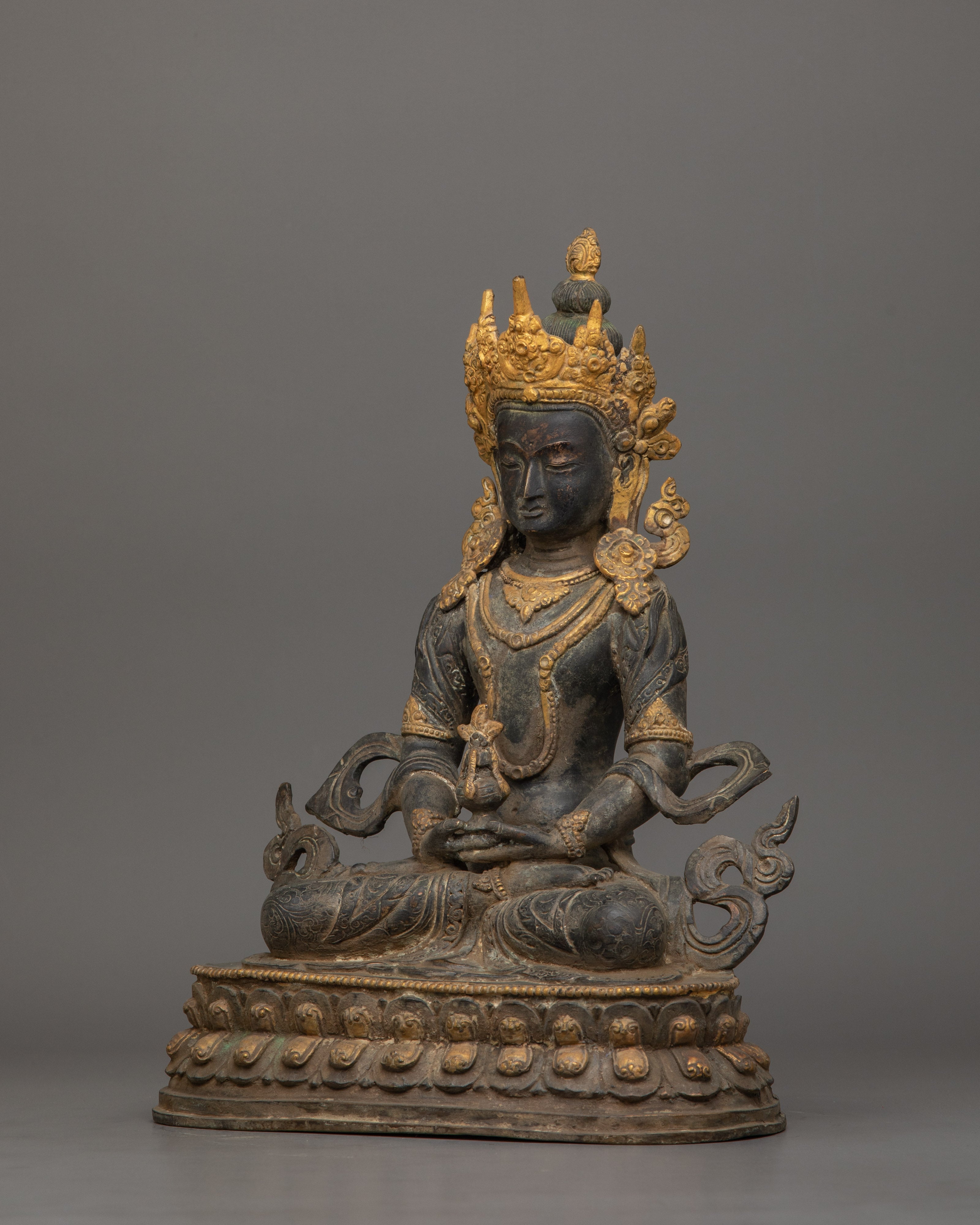 Himalayan Treasure Amitayus Statue | Antique Finish Sculpture
