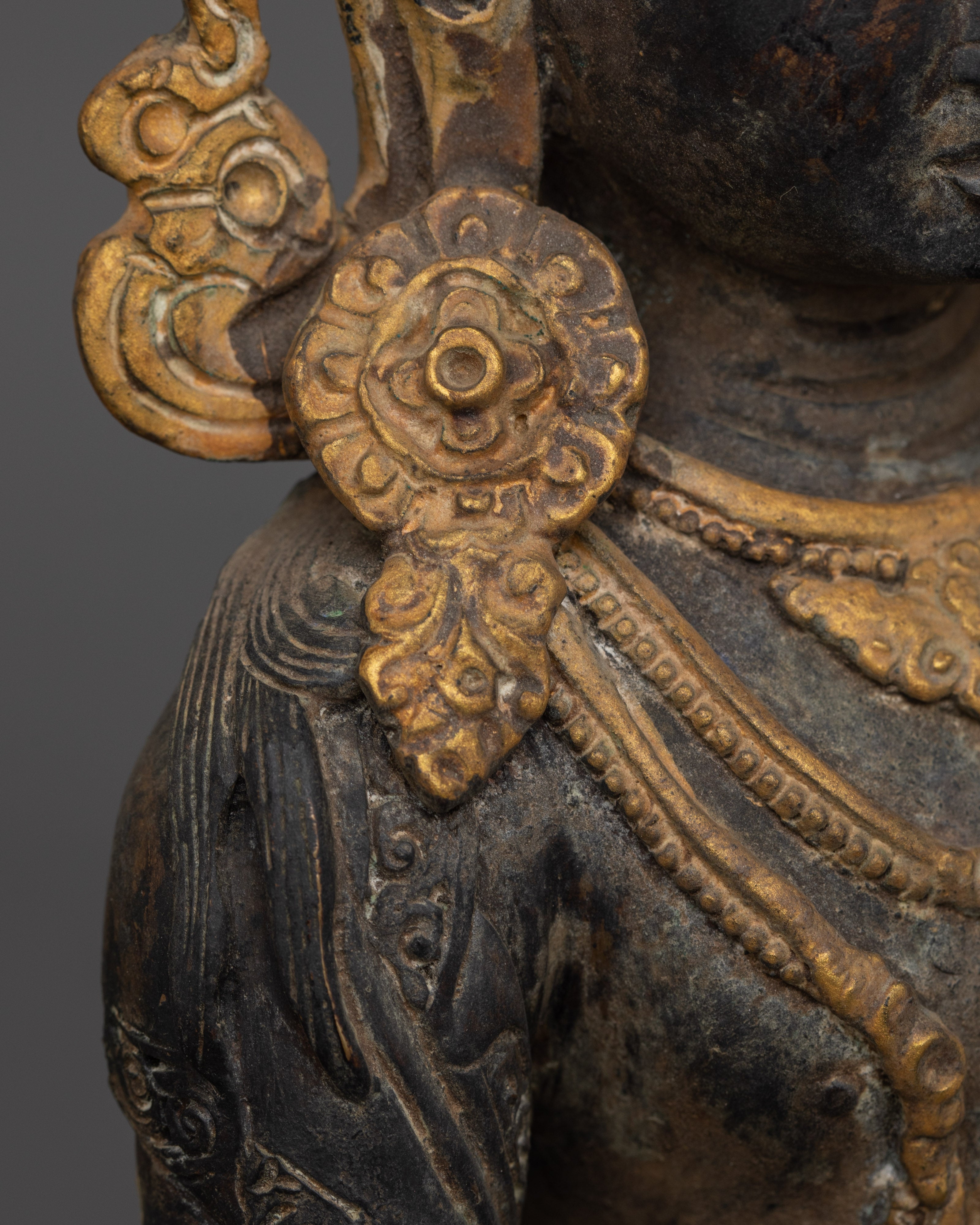 Himalayan Treasure Amitayus Statue | Antique Finish Sculpture