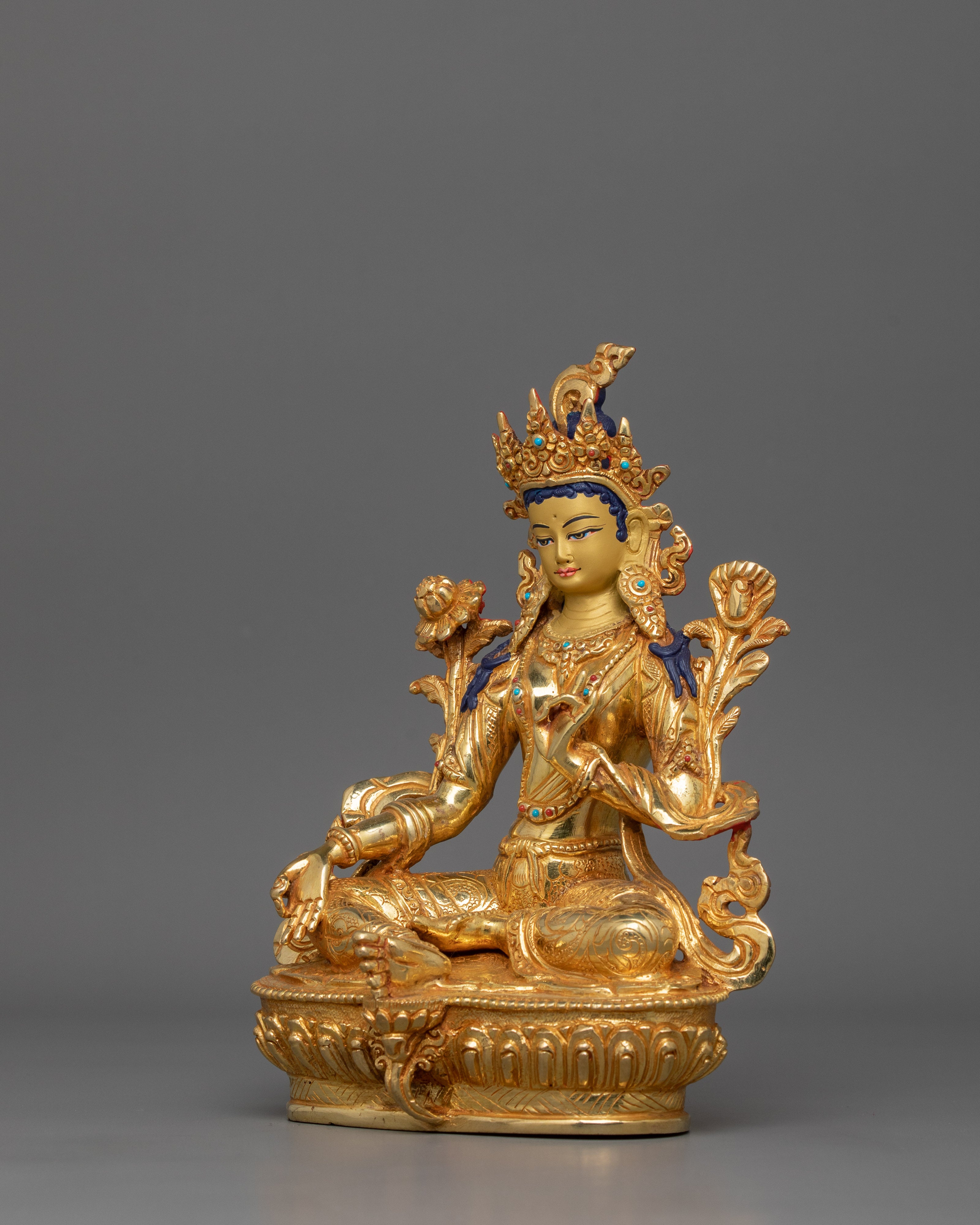 Goddess of Compassion Green Tara Statue | The Female Bodhisattva Statue
