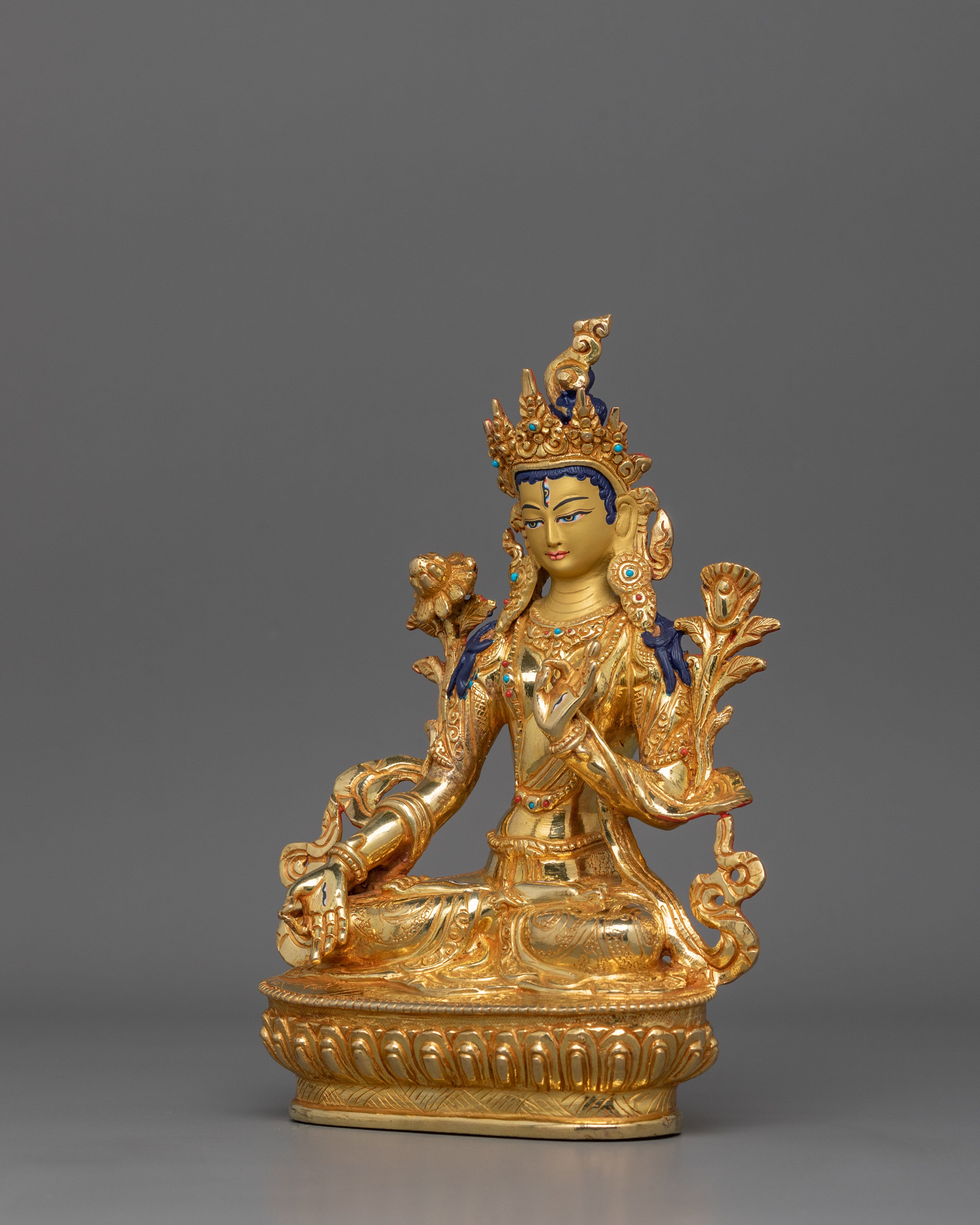 Historical Seven Eyes White Tara Statue  | Spiritual Healing and Altar Decor