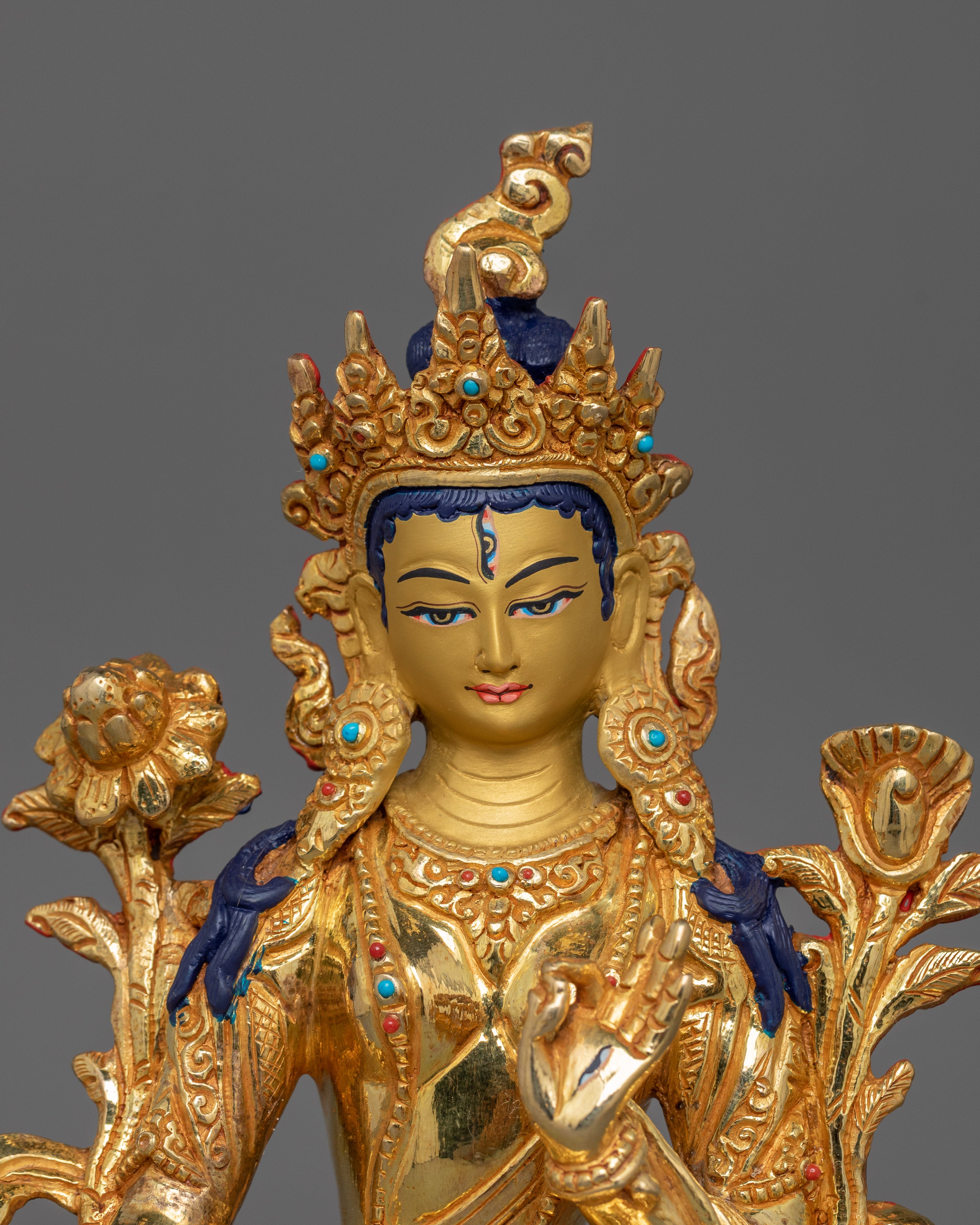 Historical Seven Eyes White Tara Statue  | Spiritual Healing and Altar Decor