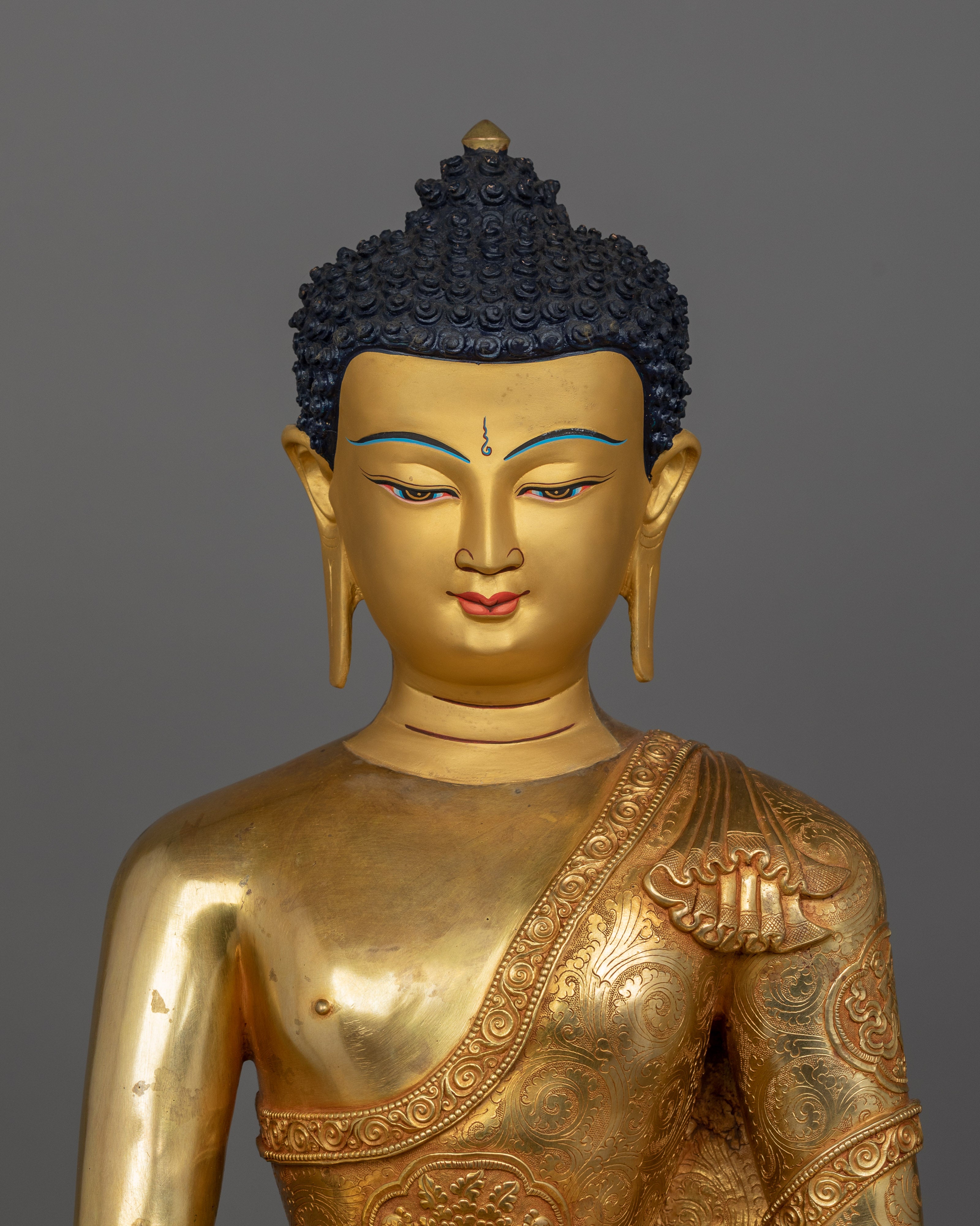 Himalayan Sculpture of Meditating Buddha Shakyamuni | Buddha of Light and Compassion